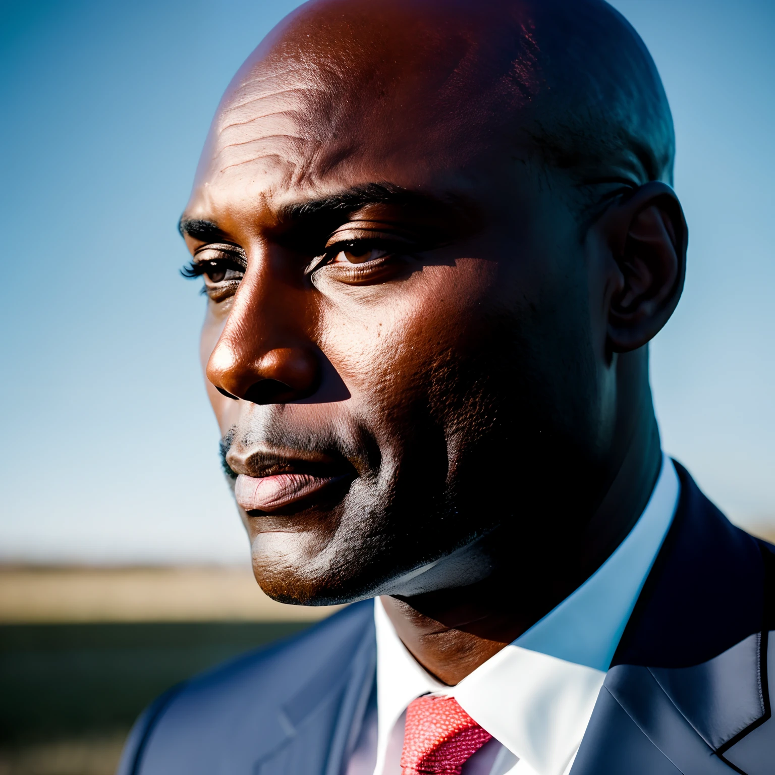 hires photo of a man, FBI agent, near plane crash, detailed skin texture, cinematic lighting, depth of field, lancereddick, film grain