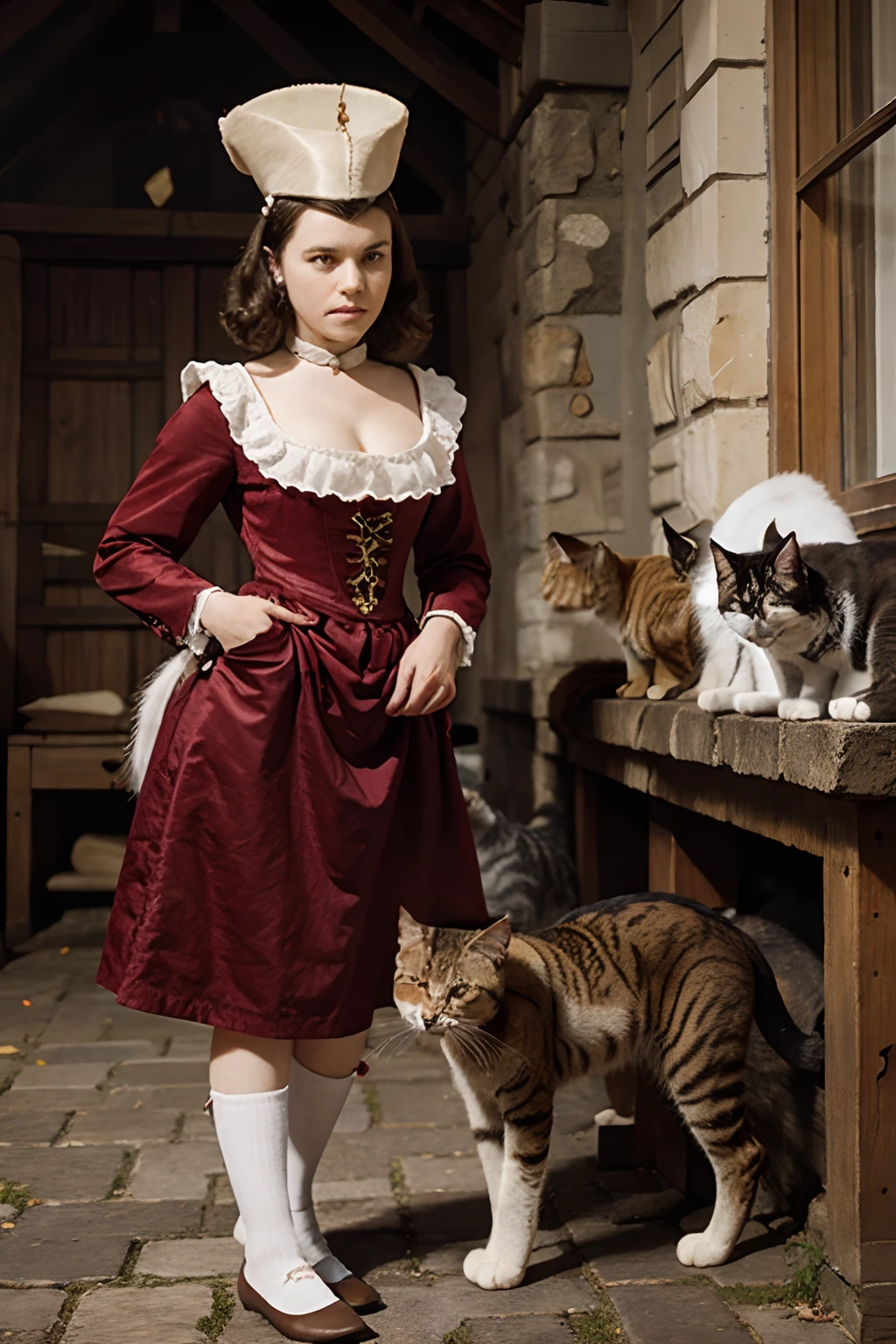 Show the cats scatered with the population 16 century europe