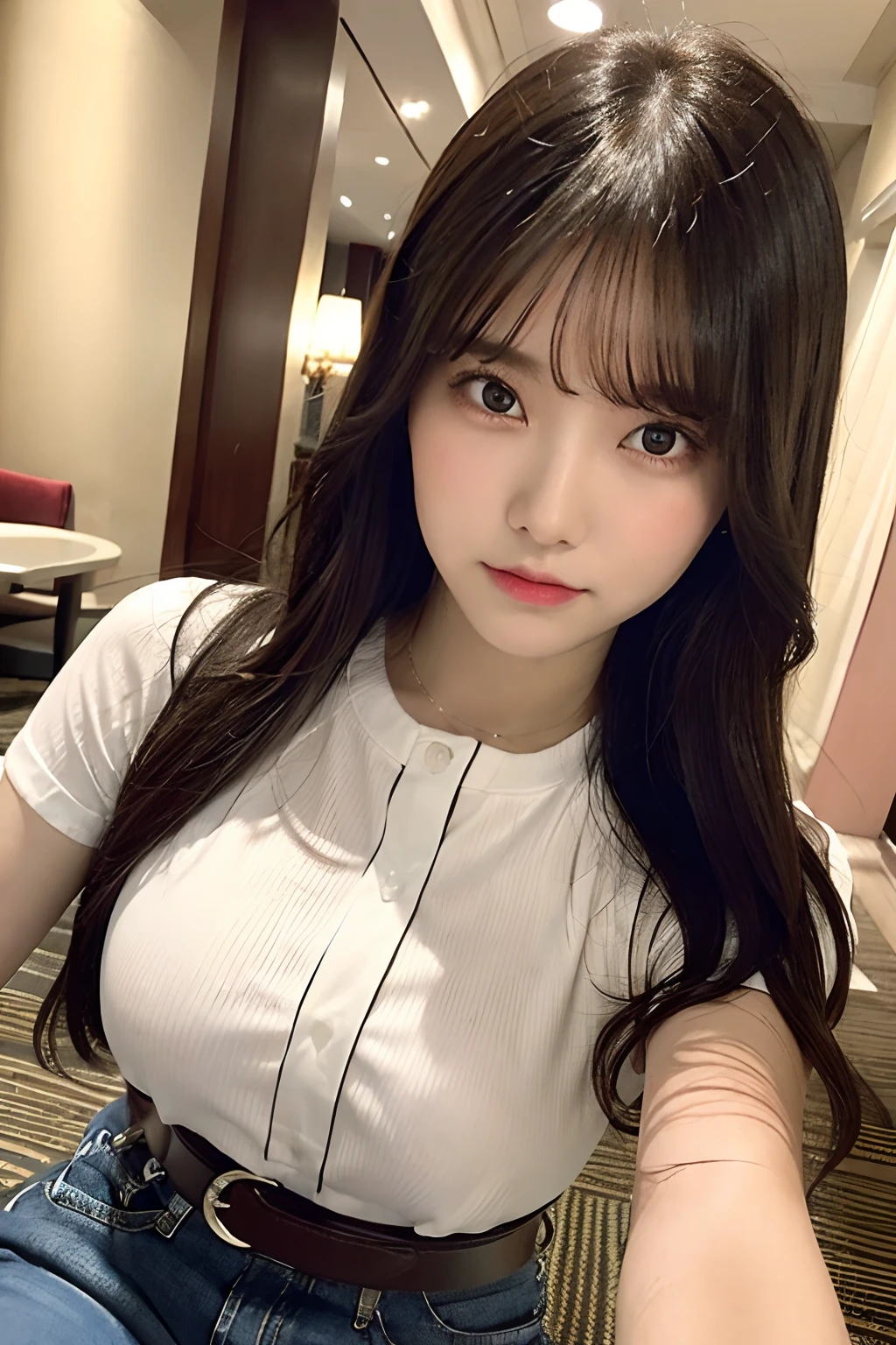 masterpiece、top-quality、The ultra -The high-definition、、colourfull、flat-colors、depth of fields、lens flare 1 girl、、A dark-haired、watching at viewers Black Cutter Shirt a belt Black suspenders Social OL ample bosom JINS jeans Face sitting
Waiting to start Armpit sweat perspiring Side of both hands huge-breasted Inside the hotel