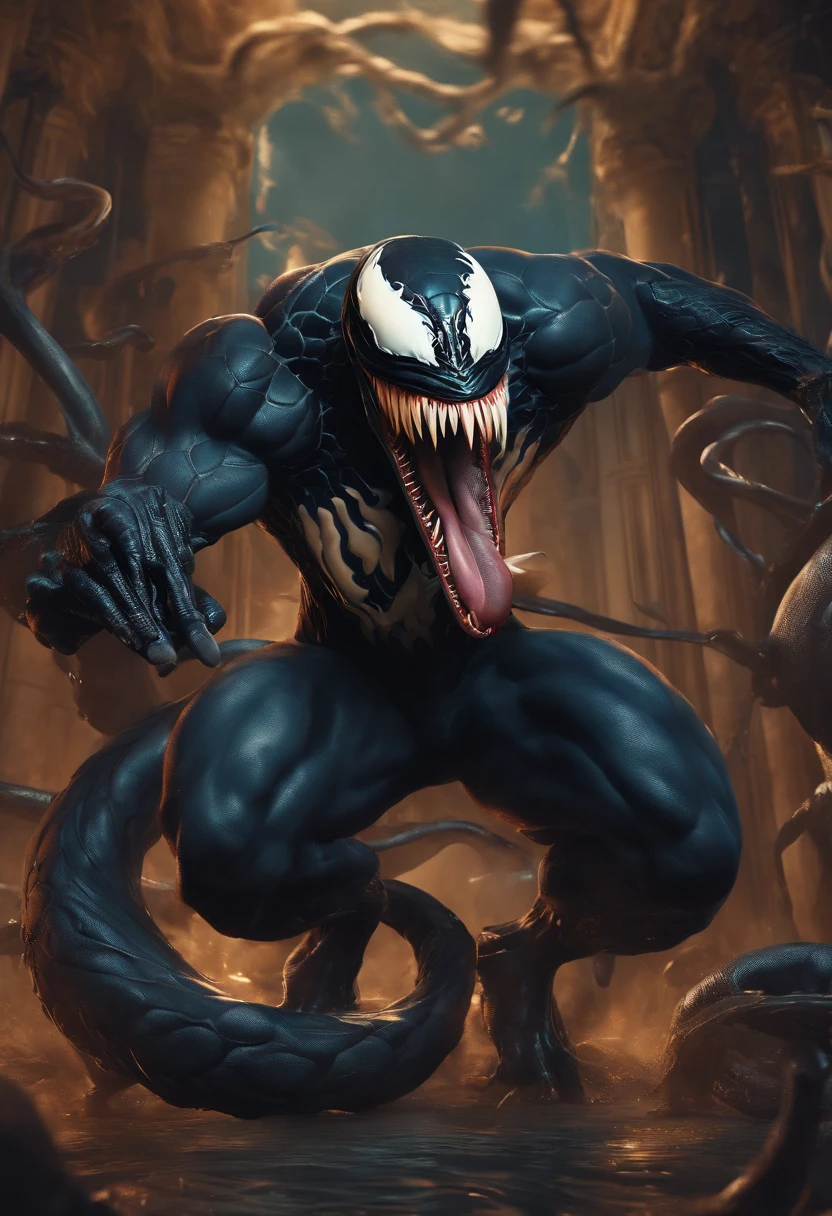 Venom,cantor de rap,chuvendo,surrealismo,8k,detailhe