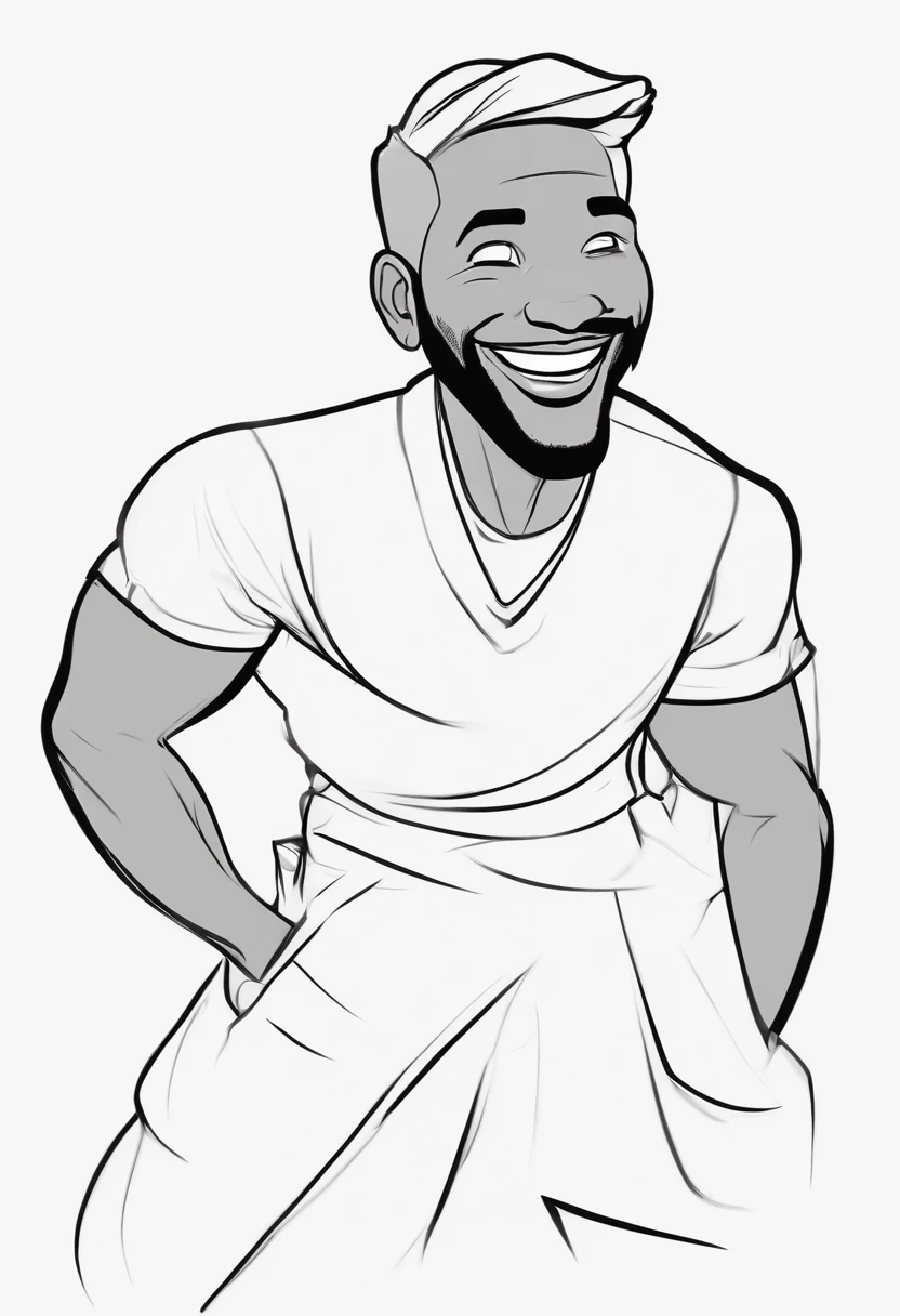 Smiling Man Illustration, sorriso insano, Homem de pele marrom com um sorriso gigante, sem barba, cara de parvo happily smiling at the camera, sorriso atrevido e parvo, he's smiling, sorriso muito grande, Macho sorridente, foto de perfil headshot, rindo sorriso enorme, desenhando no estilo de Arte 3D, c4d, fundo de cor branco puro, estilo disney, Super Detalhe, 8k