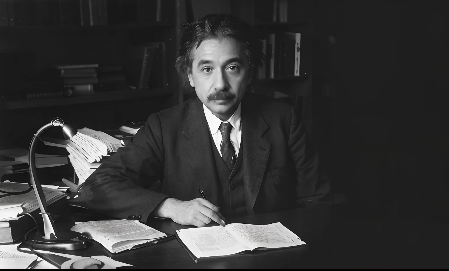 ALBERT Einstein in his office at the University of Berlin