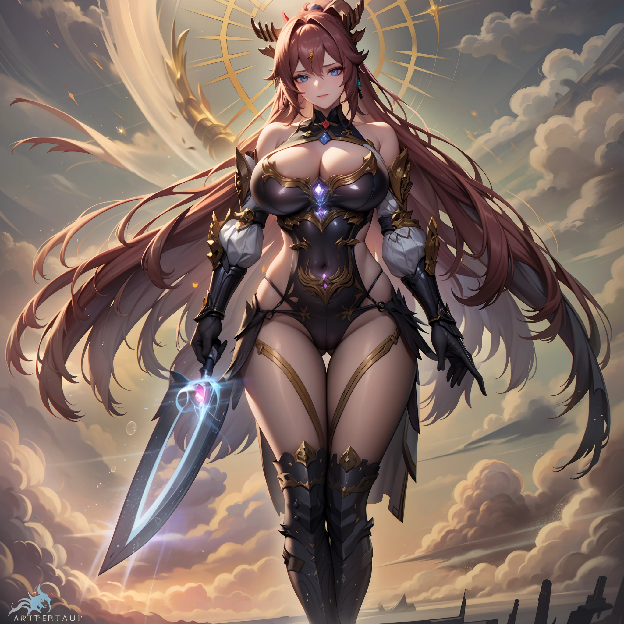 battlemech,(Blonde girl),(Huge ponytail),Glowing blue eyes,Blue Light Energy Longsword,Galactic,Mechanical and exquisite,((Blonde Beauty))pubic detail,mech wings,elegent,Blue Mecha,Glowing blue-blue eyes,(Stocking Heels),land,Mechanical and exquisite,pubic detail,mech wings,elegent,The tree々,There are hands and feet,angled,angled,immensity,Wind,hazy,Mecha's eyes glow blue,Blue Mecha,Glowing blue-blue eyes,Holding the sword of delicate light energy,Skysky,Mechanical and exquisite,pubic detail,Huge mech wings,elegent,The tree々,There are hands and feet,angled,angled,immensity,baiyun,hazy,Mecha's eyes glow blue,pubic detail,Winds of the future,sacredness,Cavalier,battlemech,Glowing blue eyes,Blue Delicate Sniper Rifle,Skysky,Mechanical and exquisite,pubic detail,Huge mech wings,elegent,The tree々,There are hands and feet,angled,angled,immensity,baiyun,hazy,Mecha's eyes glow blue,pubic detail,Winds of the future,sacredness,Cavalier,the face is clear,Face wearing mask armor,masterpaintings,best qualtiy,offcial art,the Extremely Detailed CG Unity 8K Wallpapers,brightened light,(light particules,(Illustration)(Farbe)goodlooking,impeccable,((Graphic Painting)),(Heavier stroke)),(bold lines),Highest image quality,masterpaintings,Filigree,long eyeslashes,(((silhuette))),Very detailed background,tulips,Banana leaves,lilie,dew,Date palm flowers,Ryu,Light white off-the-shoulder dress,Mottled sunlight,(Close-up of people),((Super best quality)), ((A very masterpiece)), ((super detailing:1.4)), ((hyper realistic lifelike 3d)), Dragon Warrior Girl, Mechanical body, Dynamic action poses in battle scenes, Mechanical weapons of very complex and heavy fighters, Off-the-shoulder fashion that blends dense and complex steampunk with dense gothic ta, Complex steampunk headgear, very thin long legs, Mechanical boots above the knee, Fluttering lace flared mini skirt, beautiful big breasts directed upwards,Somewhat long, Vertical curly silver hair fluttering in the wind,Countless shining large sphe