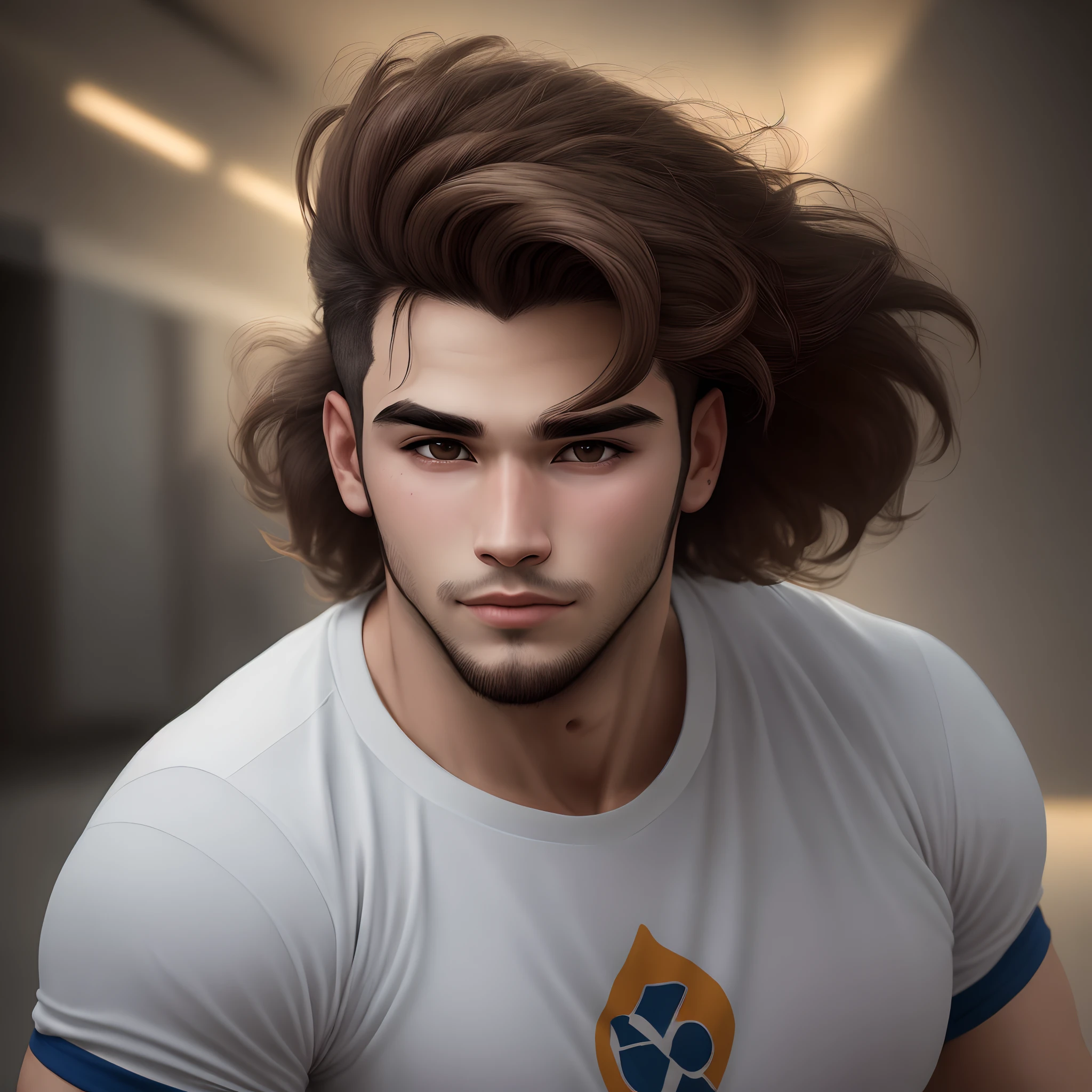 Humano , 26 anos, forte , com cara de mau , cabelos nogros, pele branca , Guerreiro , jon
