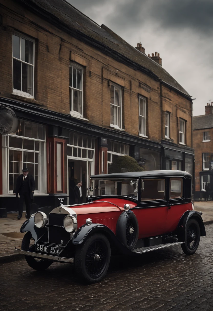 Ultra realistic advertising style peaky blinders car character