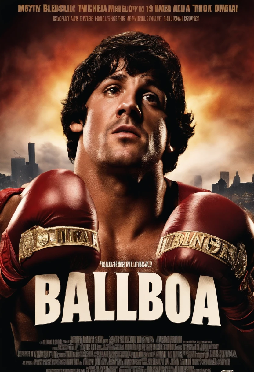 Ultra realistic pub style rocky balboa character movie poster