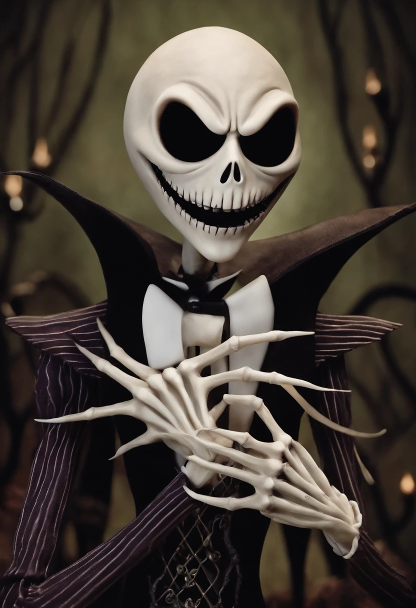 Jack skellington from nightmare before Christmas but with flesh human flesh