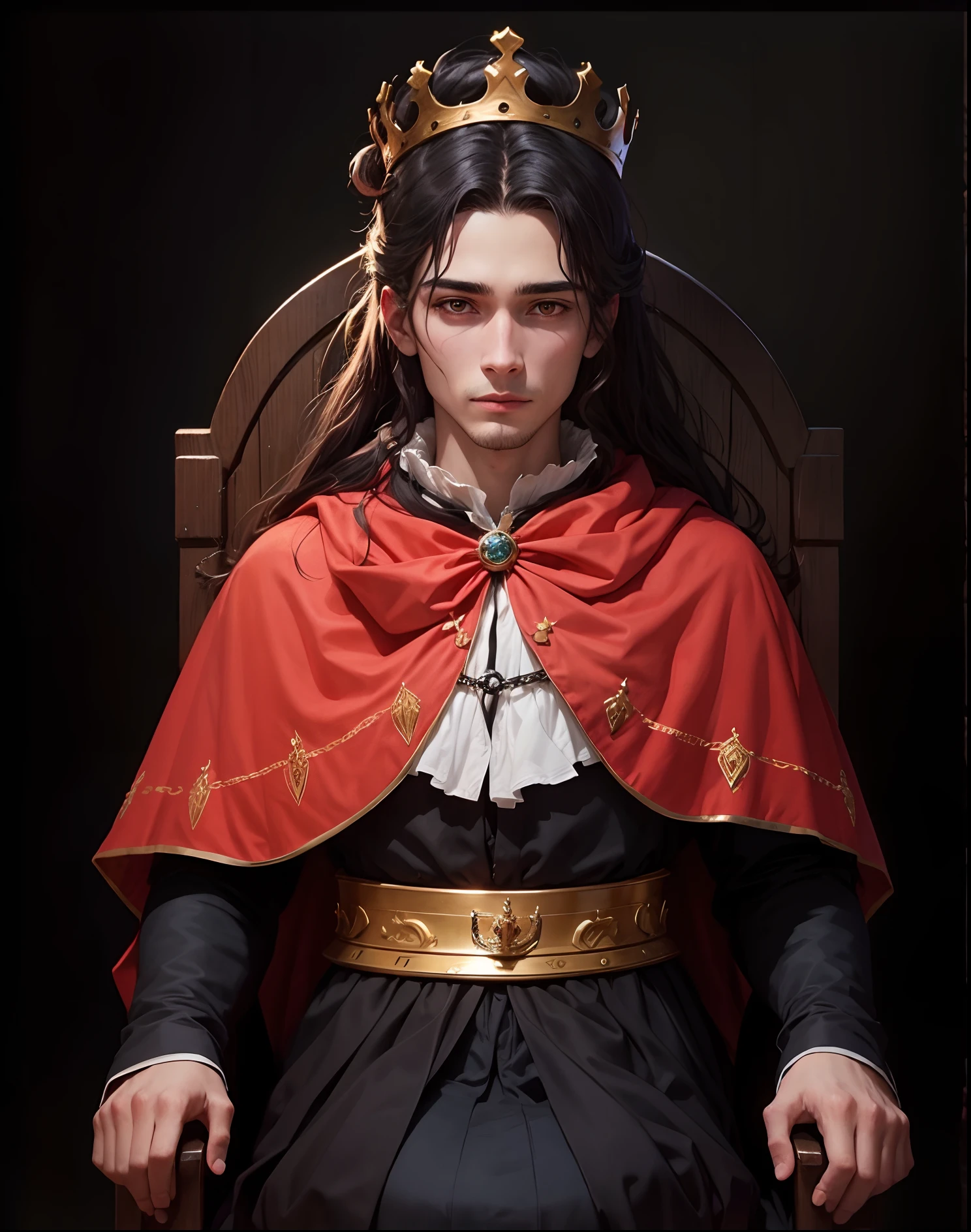 1 Homen, Um Rei medieval, crown on her head, 8k