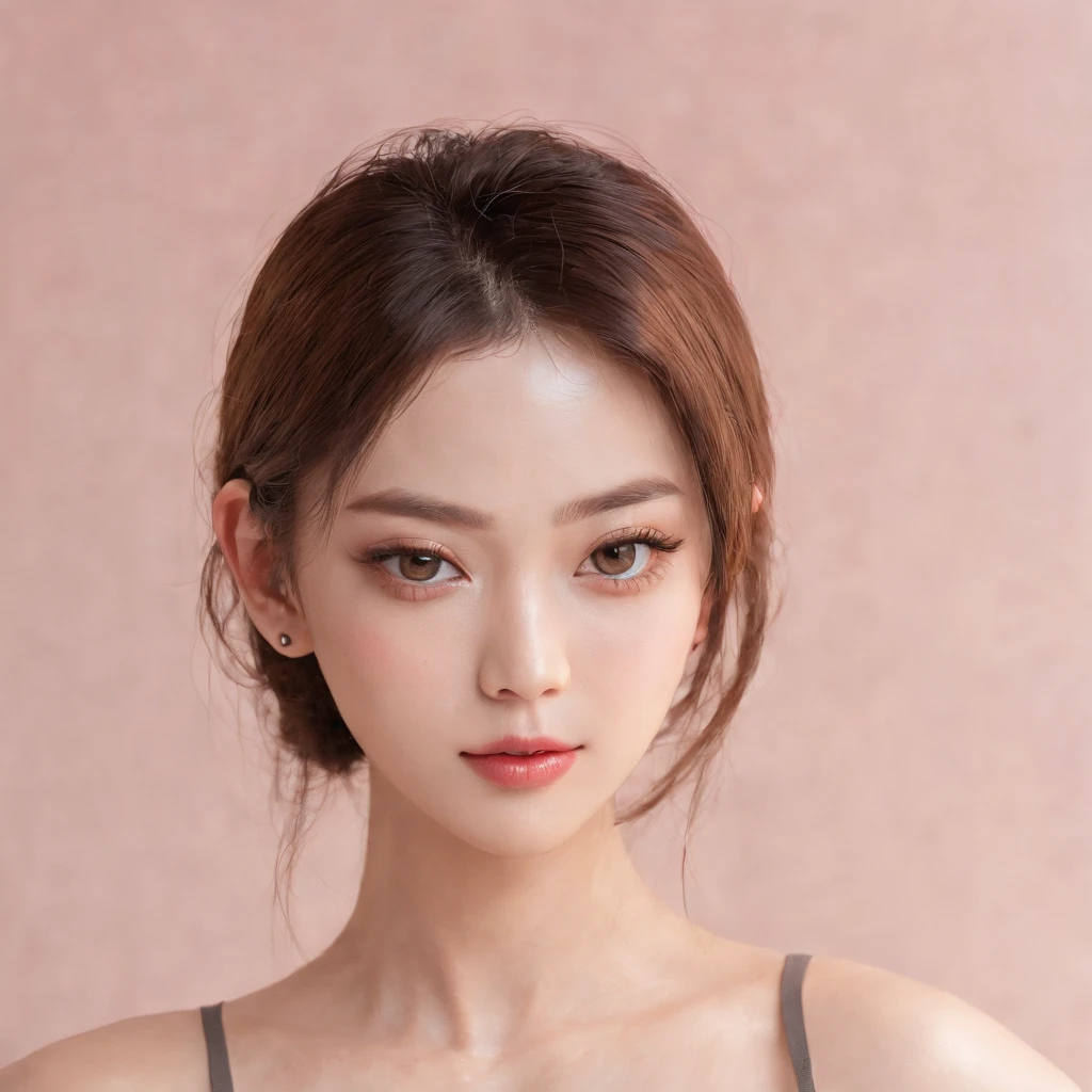 close-up upper body,directly front view,masterpiece,best quality,realistic,super detailed,16k,muscular,six packs abs,a newly married Japanese girl in her 30s,wearing a bra and panties,choker,standing straight in front of me with her body facing me in container glass box case,beautiful face,youthful face,baby face,beautiful skin,smooth skin,chewy skin,soft skin,fresh skin,forehead hair,slicked back hair,behind ears hair,hypnotized eyes,heterochromia eyes,rolling eyes,moist eyes,gigantic eyes,moist lips mouth,open mouth,smile,