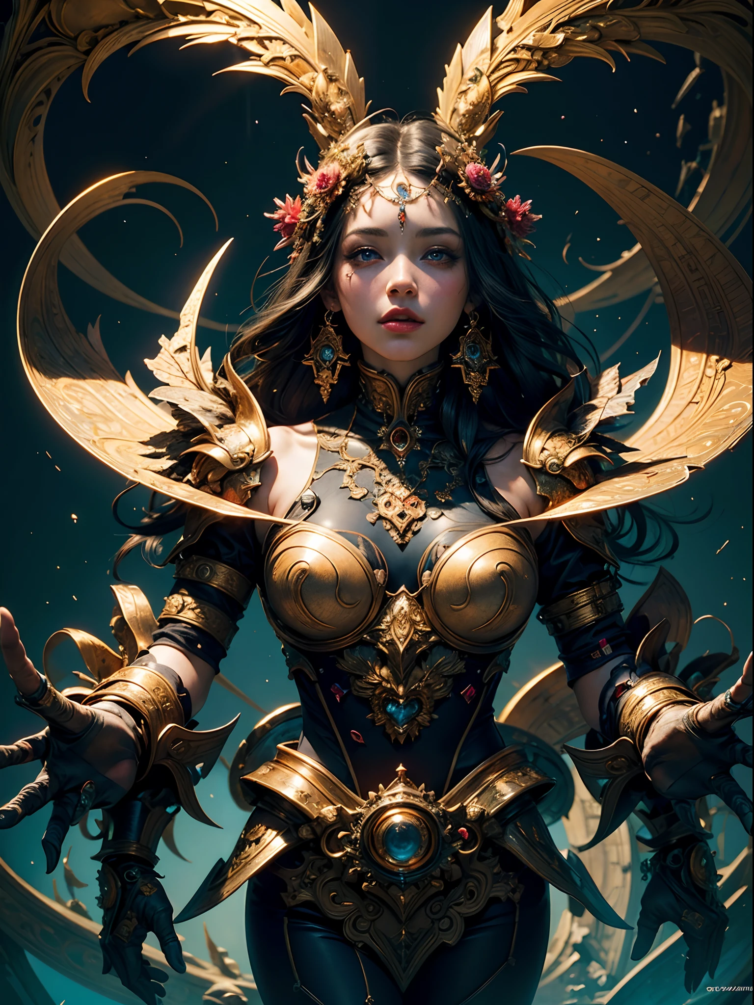 (masterpiece, top quality, best quality, official fantasy art, beautiful and aesthetic:1.2), (1girl), extreme detailed,(fractal art:1.3),colorful,highest detail.