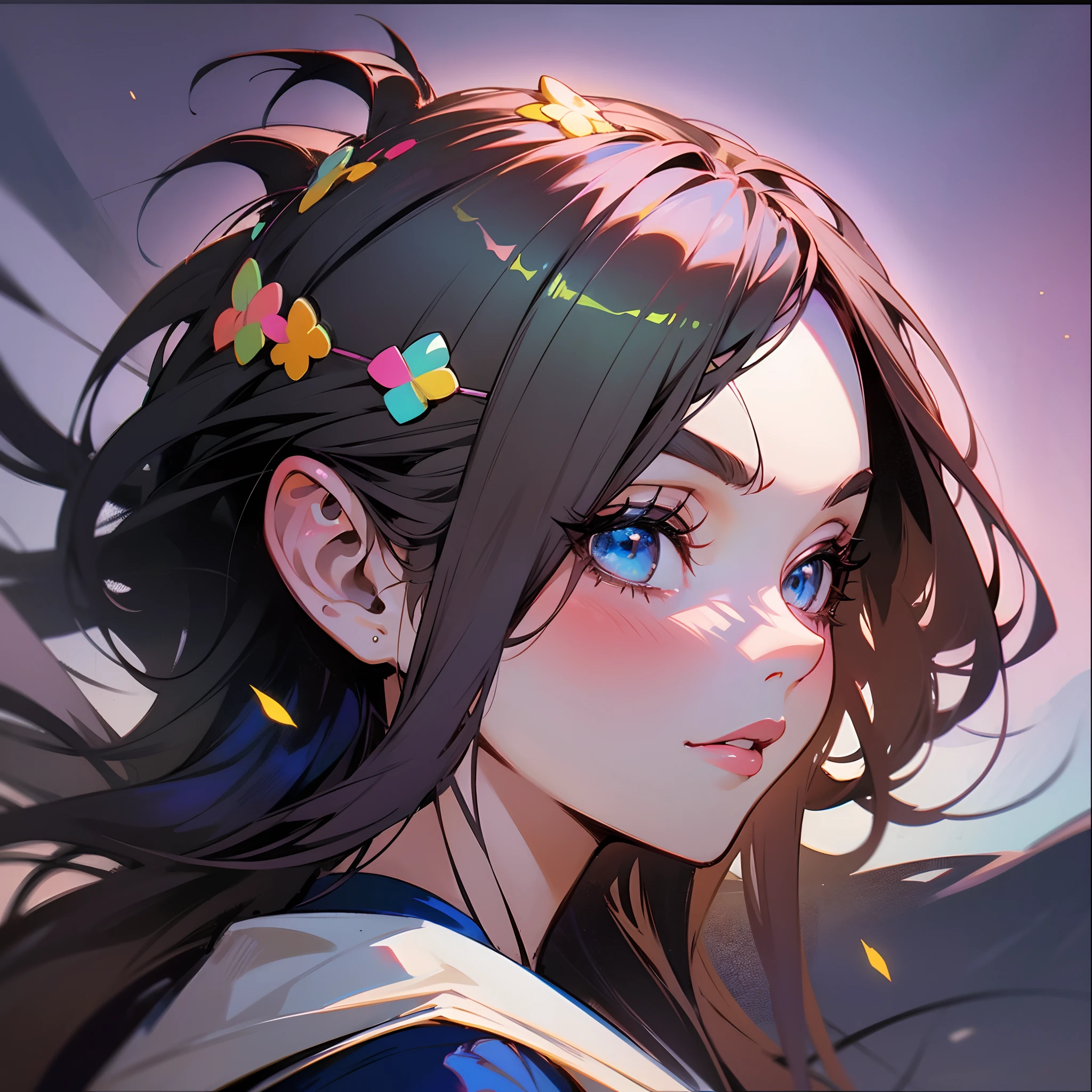 Avatar feminino, Profile only, tipo anime, segurando baralho --auto --s2