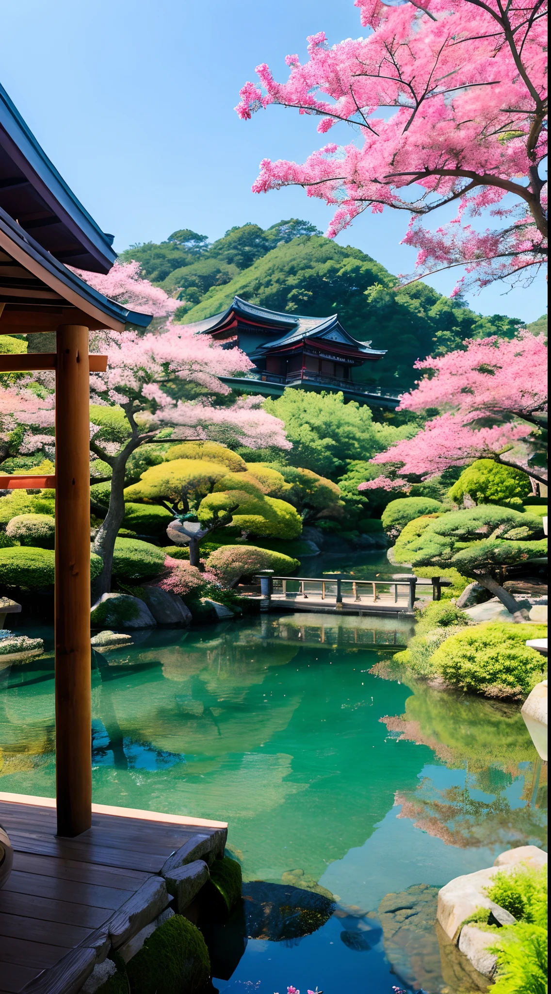 A Japanese style、top-quality、 Beautiful scenery、hiquality、colourfull、