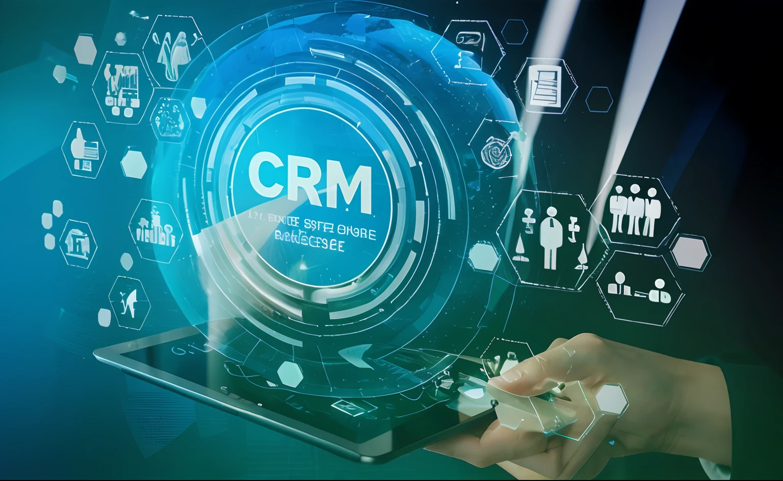 someone holding a tablet with a crm sign on it, digital marketing, listing image, shutterstock, detailed image, 🤬 🤮 💕 🎀, take control of your data, by Rhea Carmi, video, leaked image, a digital rendering, crisp details, k, customers, by Meredith Dillman, a hyper realistic, trending ,, m, ad image, cr3, green