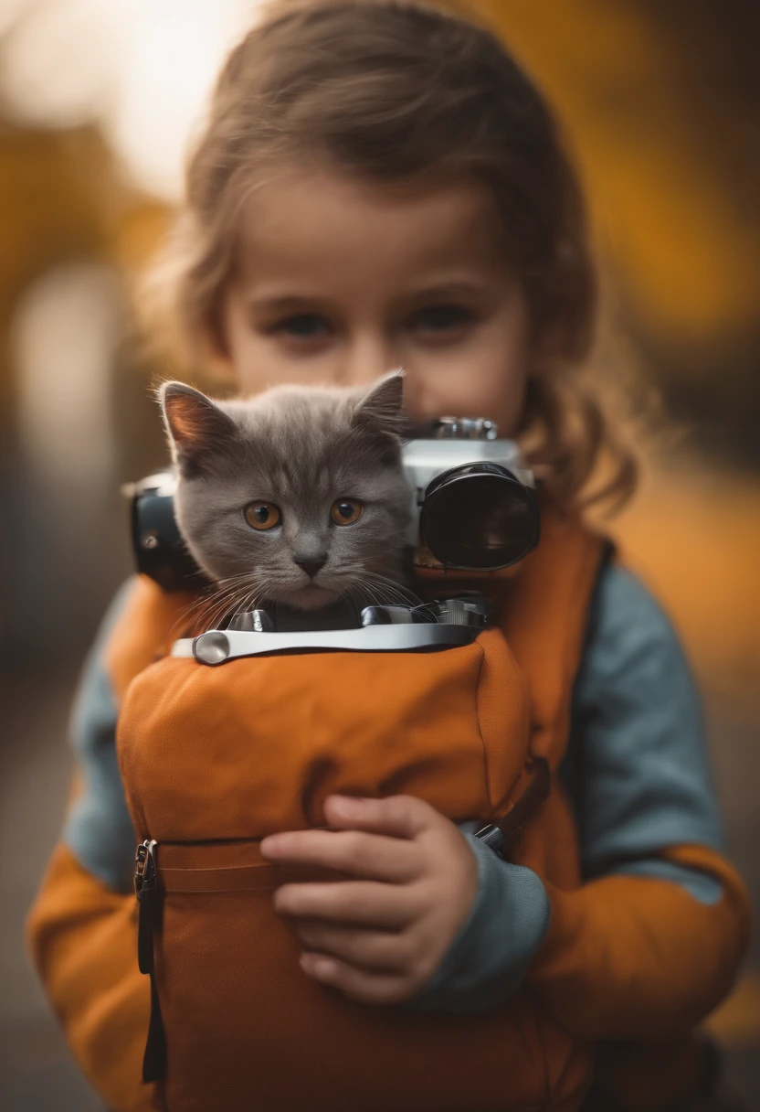 um gatinho bonito, adolable, incrivelmente fofo, bonito bonito, E fofo e fofo. Ele caminhou pela rua com uma mochila nas costas, caminhando juntos, comutar, orgulhosamente andando pela rua, the cat is walking. They are cute in the style of 🍂 and 🍁, bonito bonito, bonito bonito, Oh, bonito e bonito.