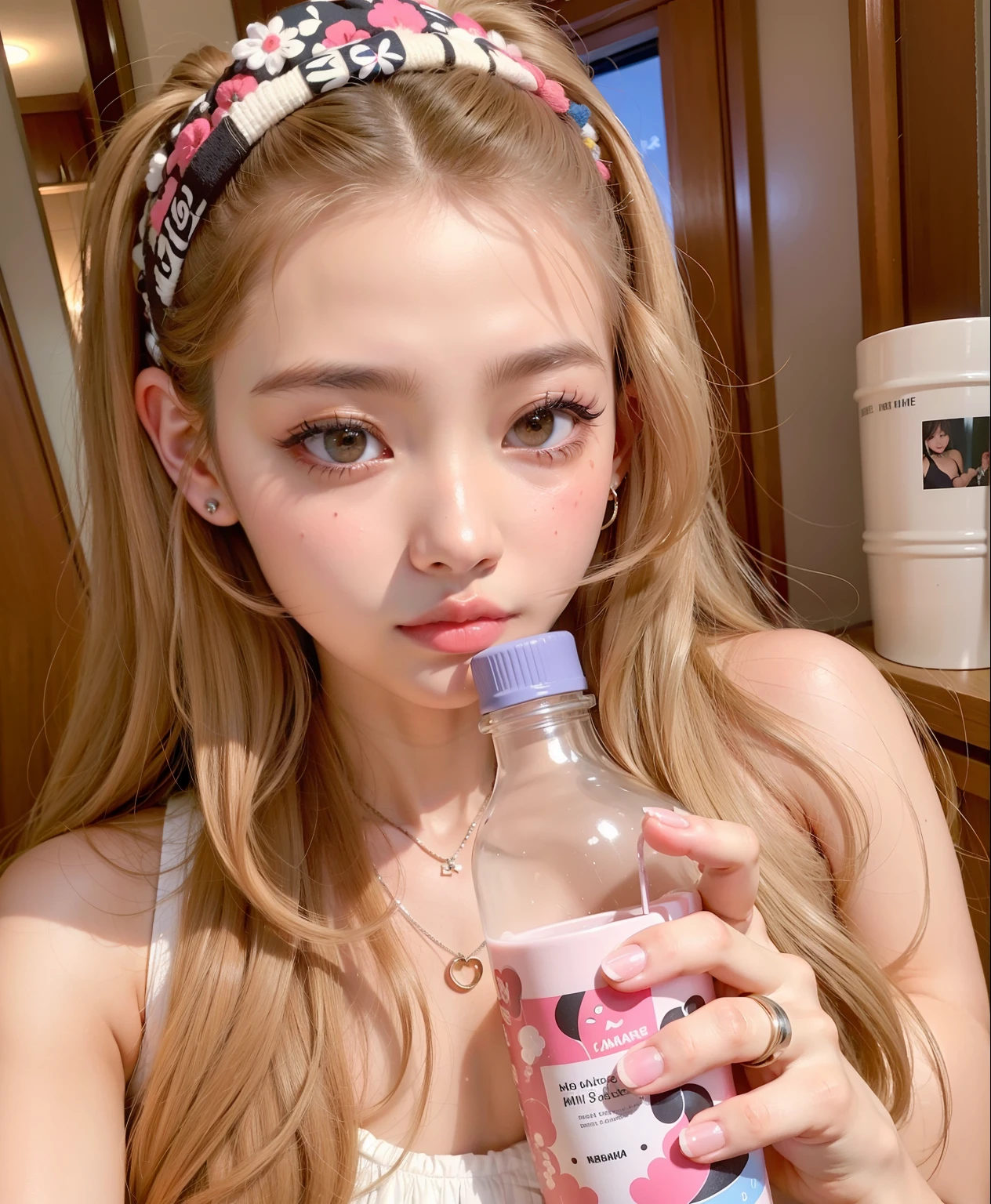 Araffe girl with long hair drinking a bottle of water, jennie blackpink, Parque Roseanne do Blackpink, jossi do blackpink, Retrato de Jossi de Blackpink, BBWCHAN, Ulzzang, Jinyoung Canela, Fotografia selfie 8k, cynthwave, tzuyu de duas vezes, pele branca leitosa, Lalisa Manoban do Blackpink, TaeJune Kim