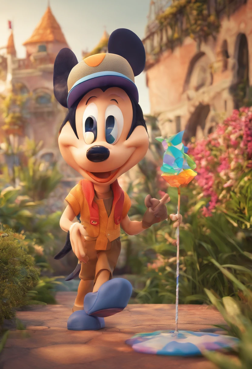 Poster disney con ragazzo con occhiali che guida un quoad dal titolo "Riccione 2010"