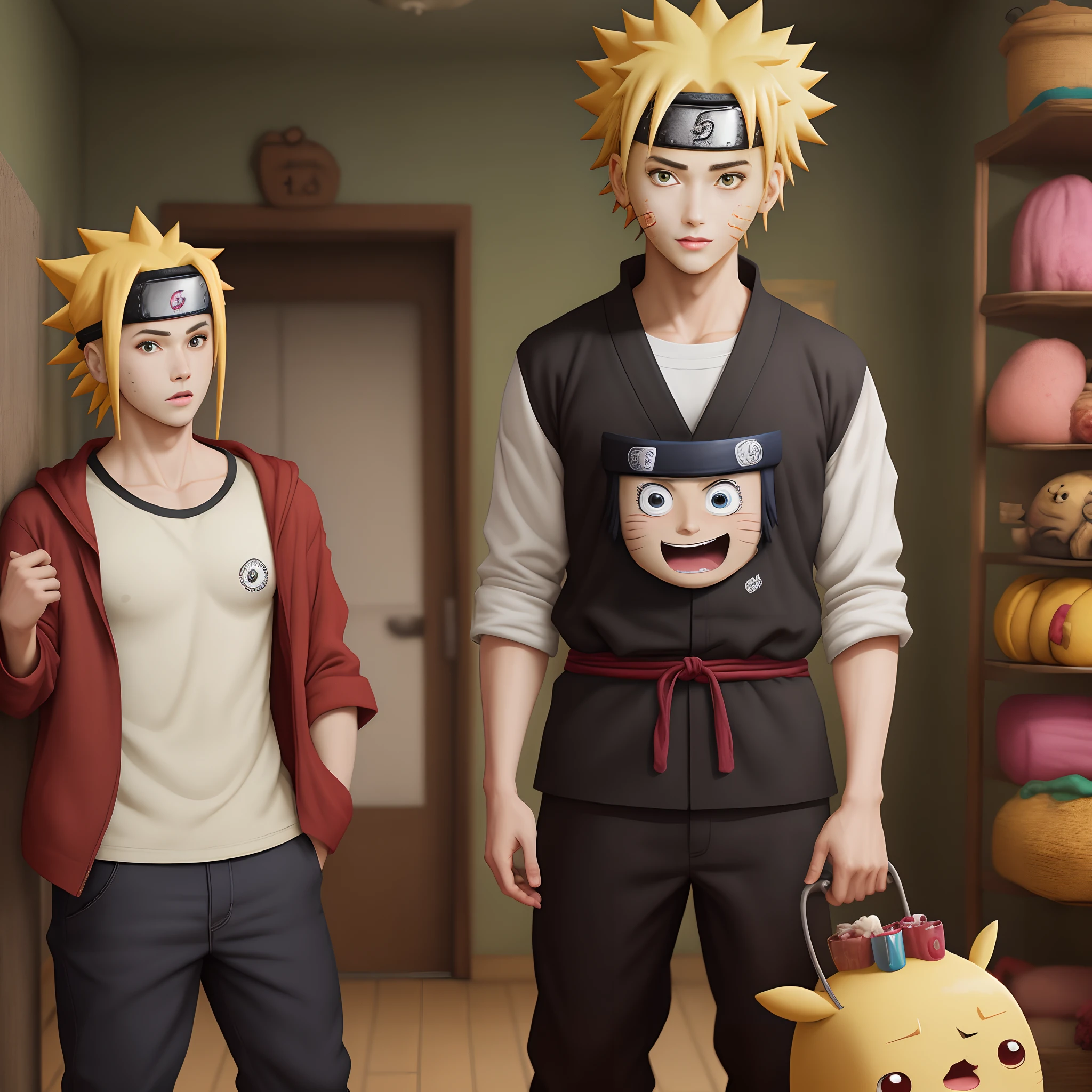 Naruto com a roupa do bob esponja