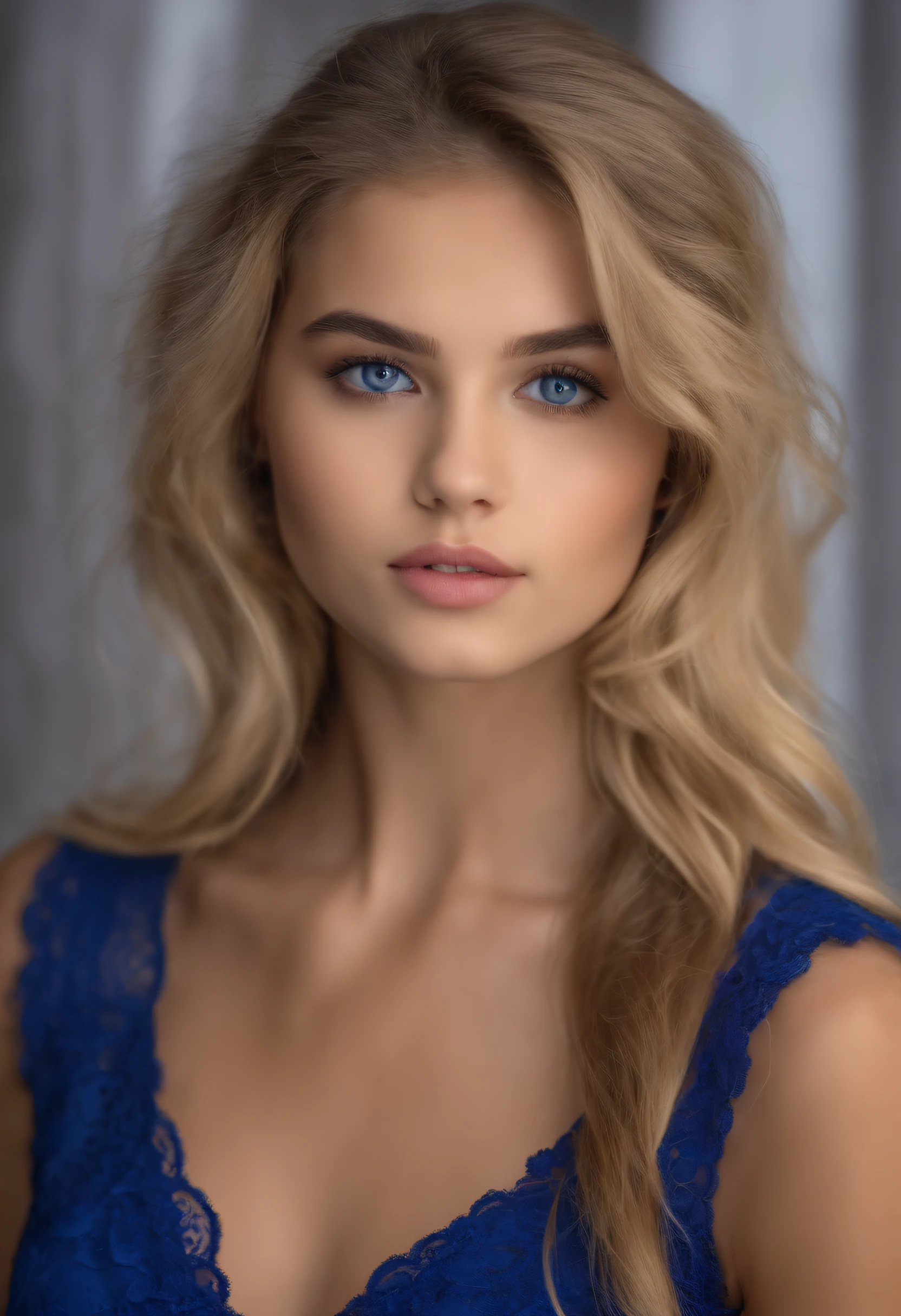 sexy girl, Impresionante lindo, (18yr old), girlish, traje juvenil de moda, orgulloso, cabello rubio, ojos azules, flaco, tiny breast, Small rear, Looking straight at the camera,