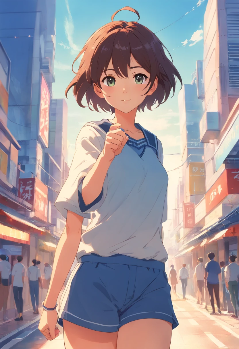 Girl with short outfit anime version