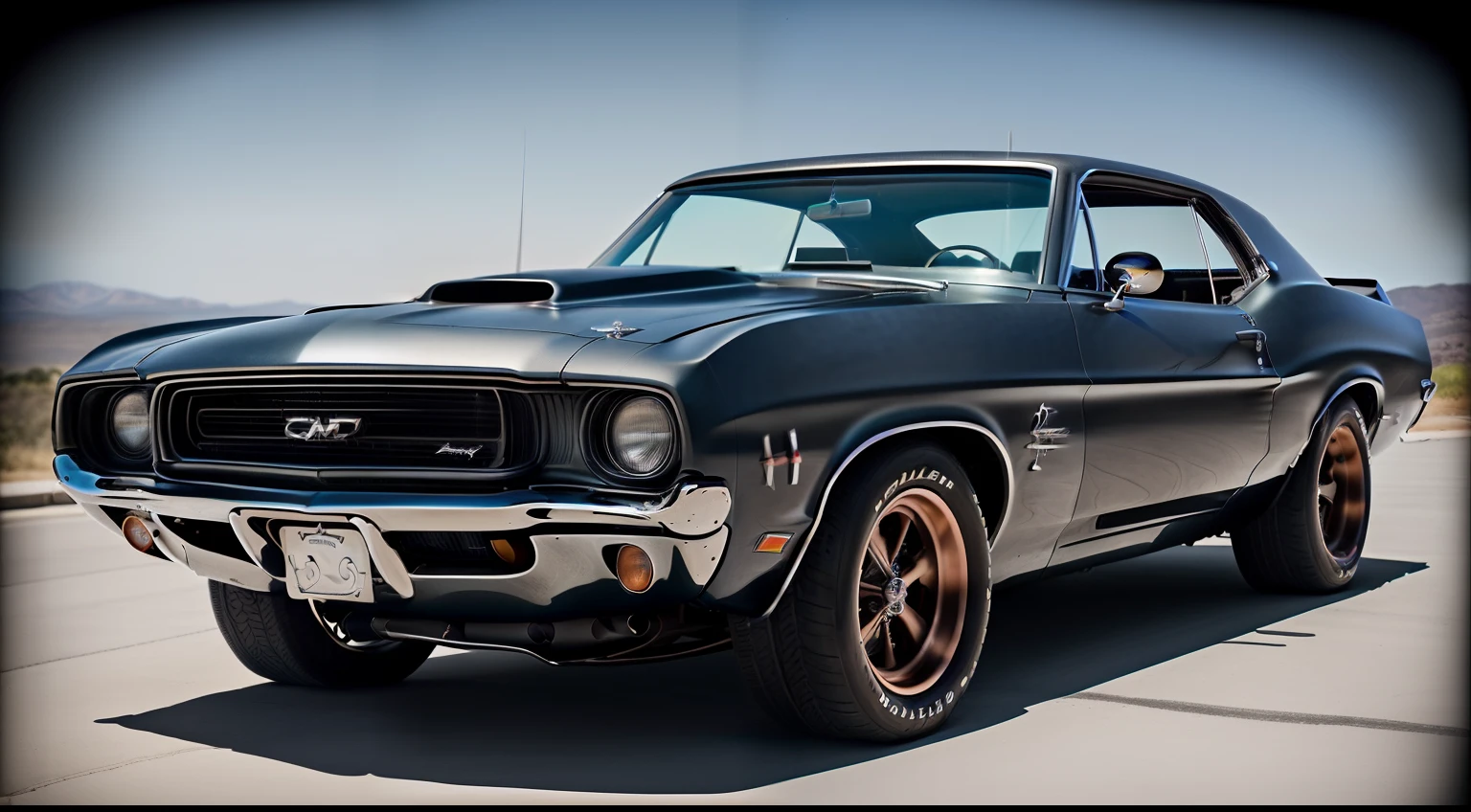 "Generate an ultra-high-definition image that captures a wide view of a classic muscle car that exudes raw power, With sturdy tubes protruding from the imposing frame of the vehicle. Employ advanced depth-of-field techniques to ensure that every facet of the car's design is intricately detailed, Desde los elementos inspirados en el steampunk hasta el acabado mate que emana encanto vintage.
Position the camera to show the muscle car from a slightly low angle, Enhancing its commanding stance and emphasizing the imposing height of the rough pipes. Use a wide-angle lens to capture the intricate steampunk details that adorn the car's body, creating a sense of mechanical artistry.
Emplear soft, Natural lighting to reveal the textures of the car's matte finish, resaltando sus sutilezas mientras minimiza el deslumbramiento. Utilice la regla de los tercios para componer la imagen, Place the muscle car off-center to create visual interest and a balanced composition.
Experiment with exposure settings to maintain a perfect balance between highlights and shadows, Mostrando las profundidades, Rich shades of the car's matte color against the surrounding environment.
Captura la imagen durante un momento de quietud, allowing the viewer to appreciate the juxtaposition of the bold design of the classic muscle car and the intricate, Adornos inspirados en el steampunk. Use post-processing techniques to improve image contrast, agudeza, y balance de color, asegurando que cada aspecto de esta obra maestra automotriz se represente con un detalle impresionante."