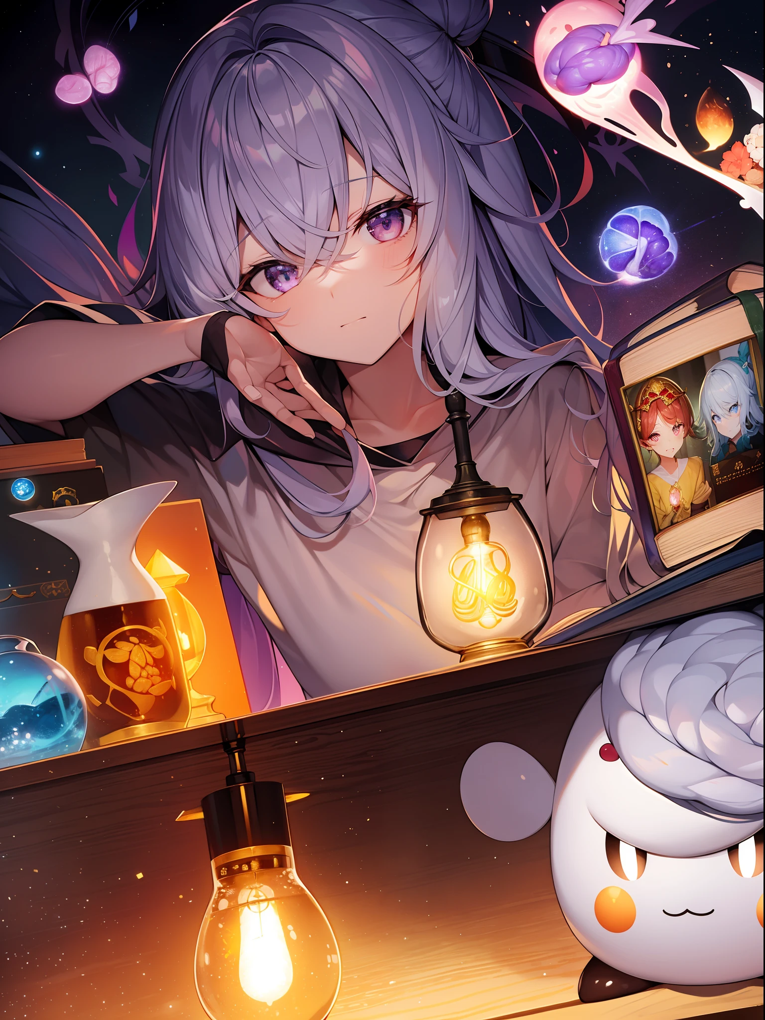 The image of the brain like a cartoon character is、Complemented by elements that symbolize knowledge and learning、Like a book or a light bulb。A black