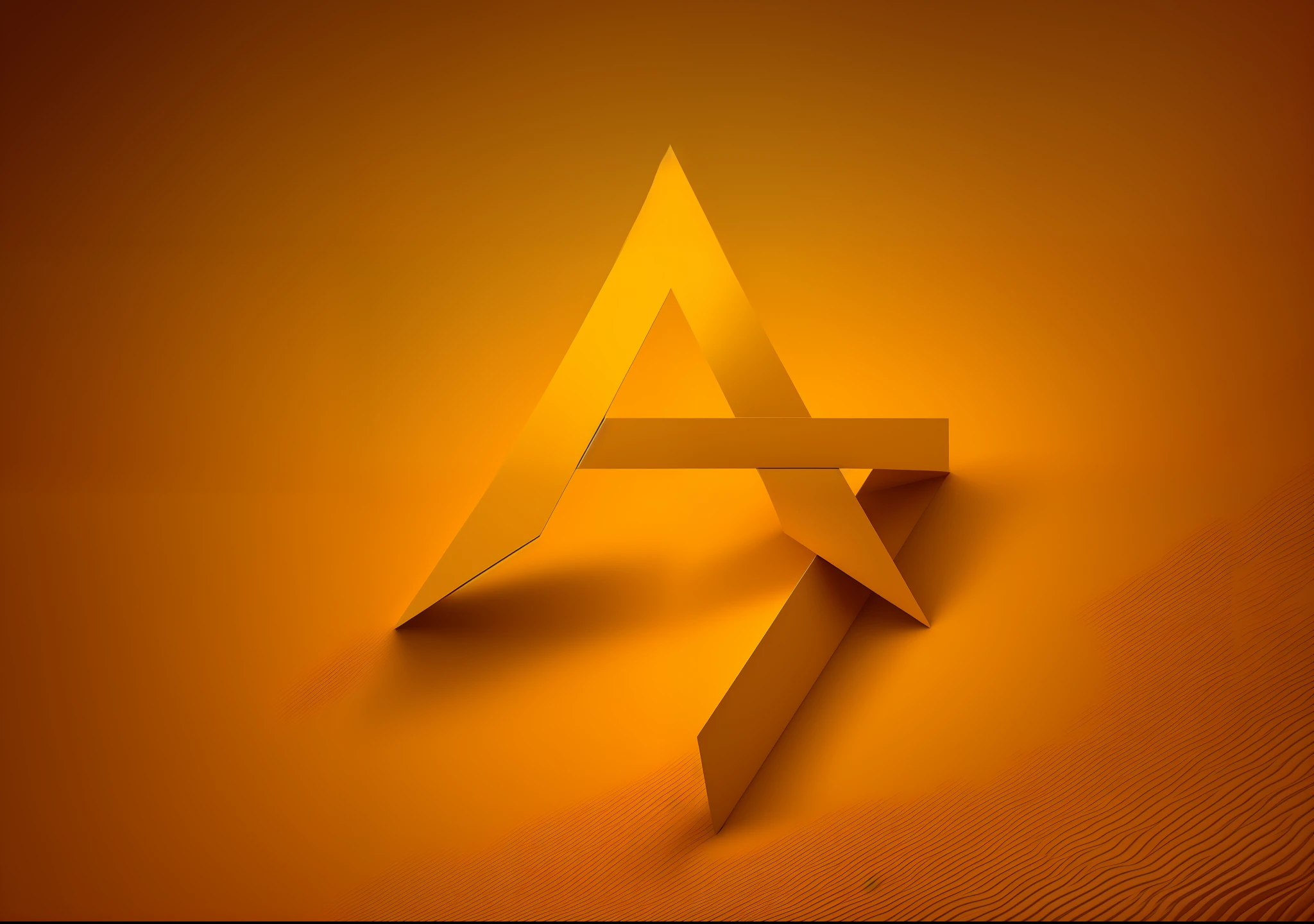 uma letra amarela e laranja um logotipo em um fundo preto, logotipo sem texto, arte do logotipo, Artstarion, A letra A, Directed by: Aleksander Kotsis, logotipo abstrato, Directed by: Anton Ažba, atari logo, letra a, artstation 4k, artistic 4 k, inspired by Anton Ažba, Akitipe Studios, incredible depth