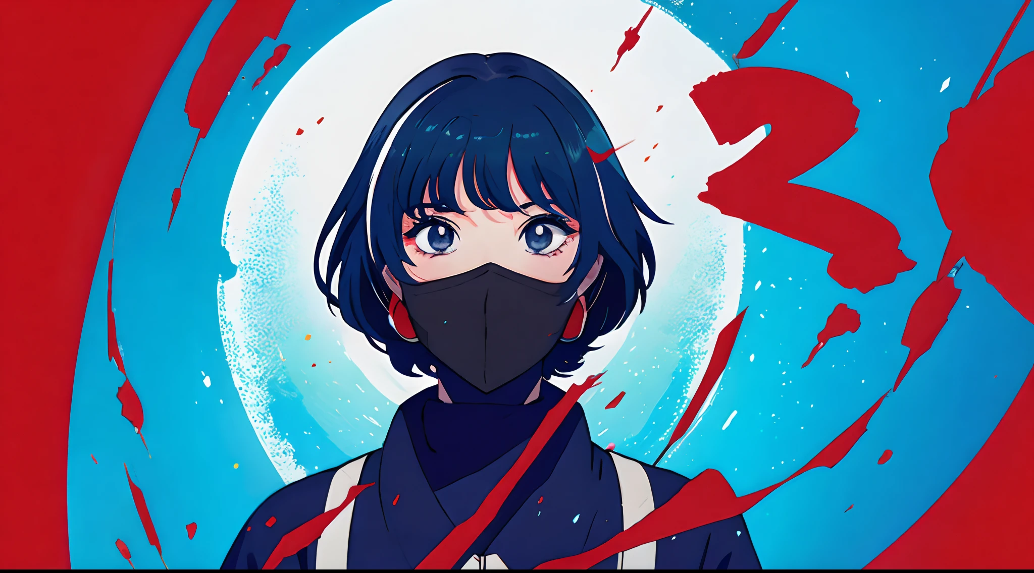 Menina anime com cabelo azul e colete vermelho com olhos azuis, estilo anime 4K, Anime Art Wallpaper 8K, arte de anime digital detalhada, badass anime 8 k, arte de anime digital, Anime Art Wallpaper 4K, Anime Art Wallpaper 4K, arte digital estilo anime, Papel de parede anime 4k, estilo anime. 8k, 4k anime wallpapers, Anime Wallpaper 4k