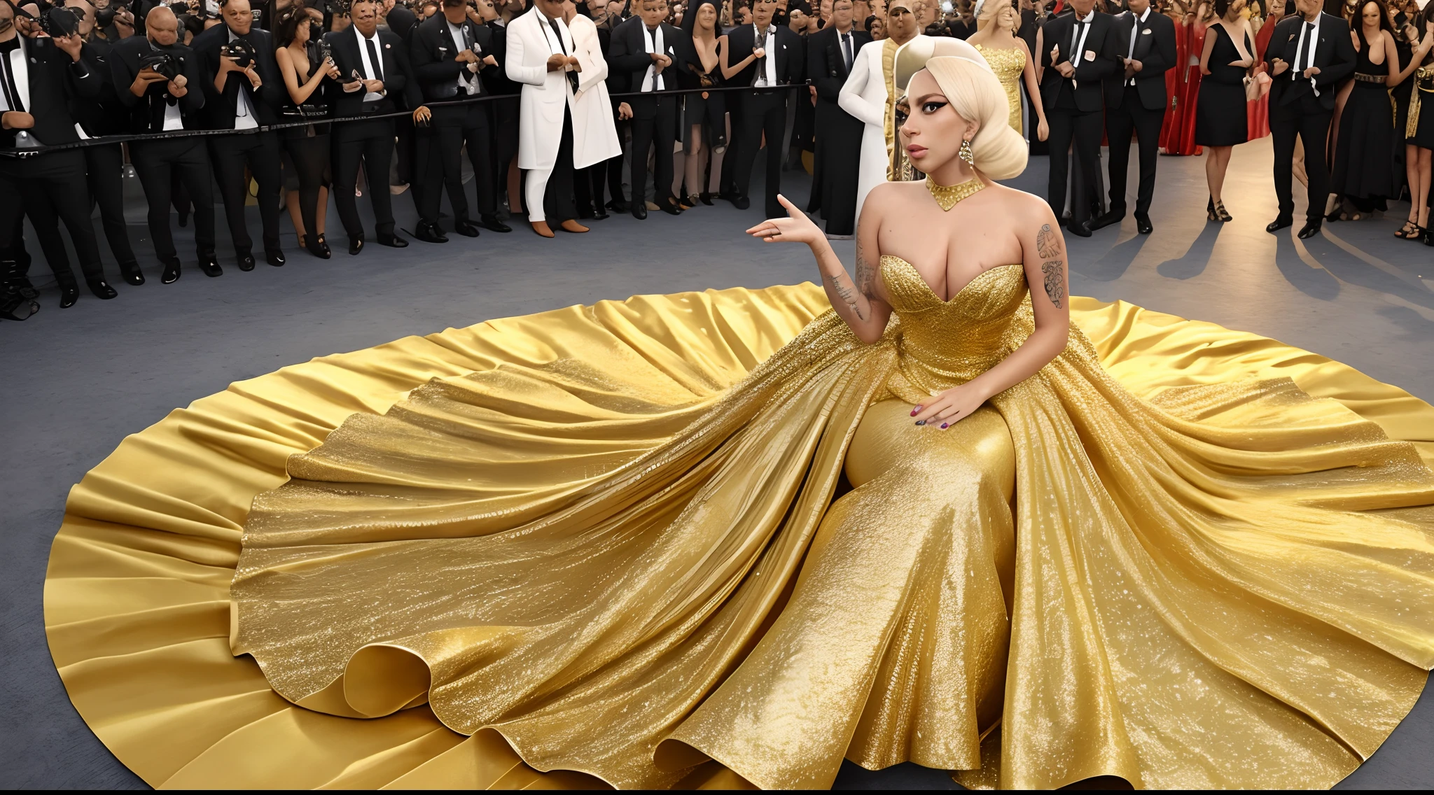 Lady Gaga, Vestido Dourado, Cidade Babilonica,