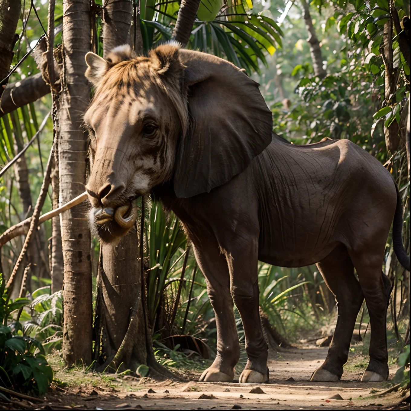 Various animals in the jungle, leone, elefante, girafa