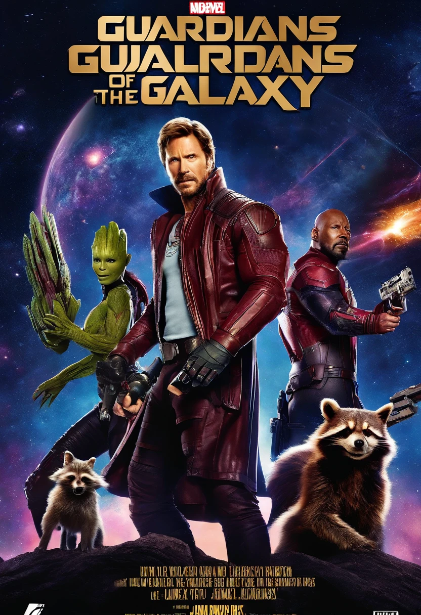 Em um futuro distante, In the galaxy farther away, A group of misfit anti-heroes, known as 'The Guardians of the Galaxy', finds yourself in a life-or-death situation. A ruthless assassin named John Wick is summoned by a powerful intergalactic empire to hunt down the Guardians, who inadvertently stole a priceless artifact. Wick's reputation is legendary, but the Guardians are not to be trifled with. Enquanto isso, Chuck Norris, um misterioso e todo-poderoso guerreiro interdimensional, is drawn into the galaxy and begins to interfere with events, with your unrivaled skills. Agora, the Guardians of the Galaxy, liderados por Star-Lord e acompanhados por Gamora, Drax, Rocket e Groot, must face the unstoppable John Wick and decipher the mystery surrounding the presence of Chuck Norris. An epic battle unfolds, onde tiroteios intensos, melee fights and space action mix with a touch of quirky Guardians of the Galaxy humor