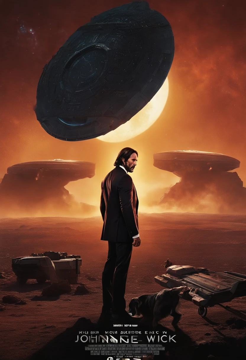 In the not-so-distant future, Earth has become the center of a powerful galactic empire, Ruled by corrupt interplanetary corporations. John Wick, The Legendary Assassin, Now living quietly on a distant space station after retiring from his life of violence. No entanto, quando sua amada cadela, one of the last memories of his life on Earth, She is kidnapped by an intergalactic criminal organization, John Wick is forced back into action.

Armed to the teeth, He undertakes an audacious journey through deep space, Towards what used to be your home planet. There, he discovers that Earth is a dystopian world, escravizado e transformado em um playground para os ricos e poderosos. Determined to rescue his dog and dismantle those responsible for this new order, John Wick launches himself into a ruthless mission.

in the space, It faces numerous challenges, from spaceship duels to gunfights in the stellar vacuum. Enquanto isso, na Terra, He must infiltrate the upper echelons of corrupt corporations and spark an uprising that could change the fate of his home planet. Breathtaking action, impeccably choreographed combat scenes and a hero who knows no bounds, John Wick is about to kick off an intergalactic war for justice in a sci-fi setting that blends the dark with the grandeur of the galaxy
