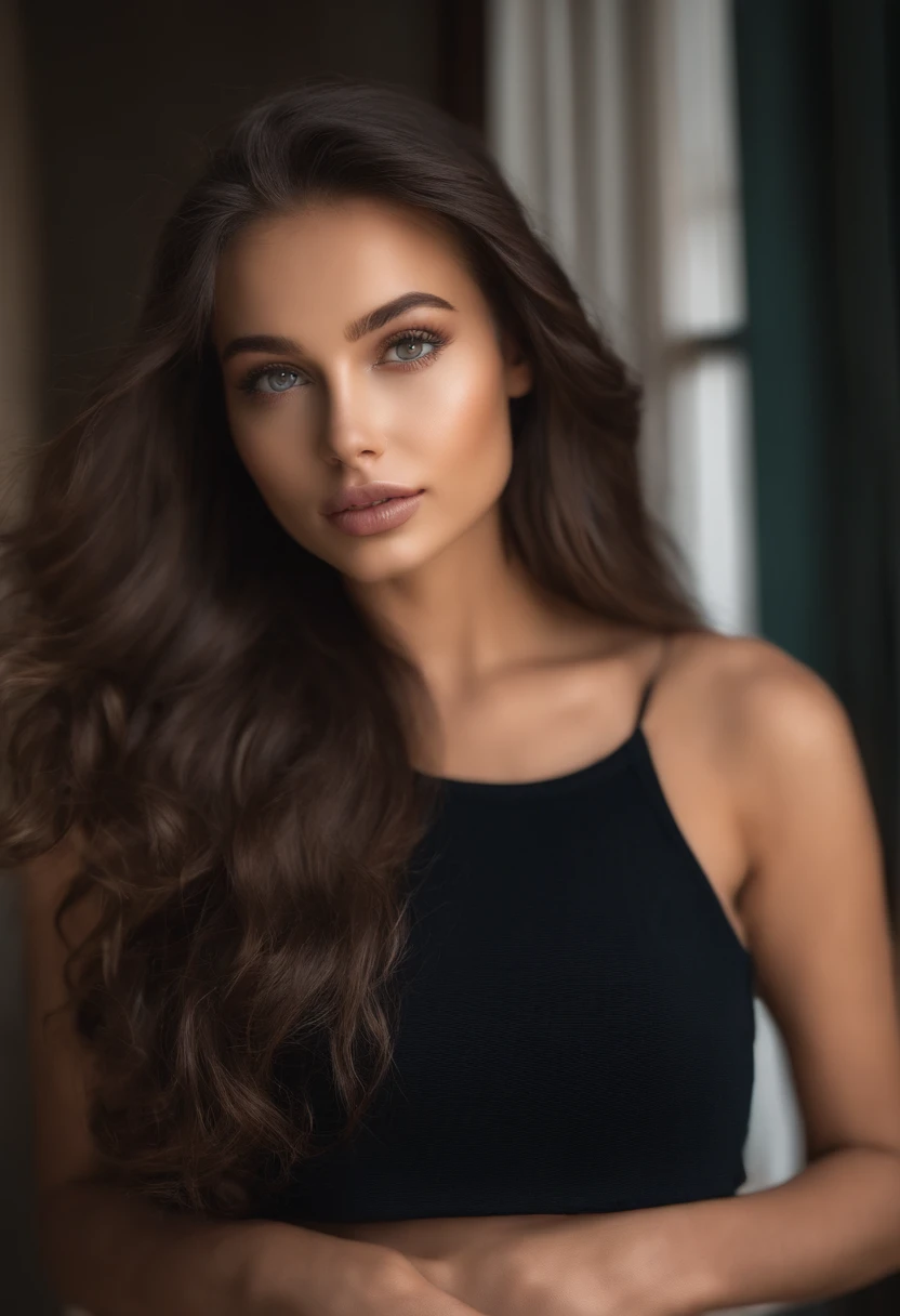 Femme arafed , fille Sexey aux yeux bruns, Portrait Sophie Mudd, cheveux bruns et grands yeux, selfie of a young woman, Yeux de chambre, Violet Myers, sans maquillage, maquillage naturel, looking straight at camera, Visage avec Artgram, Maquillage subtil, Superbe photo du corps entier, dans la chambre, clivage, tits, ass, Sexey, Sexe, levrette, position Sexee,