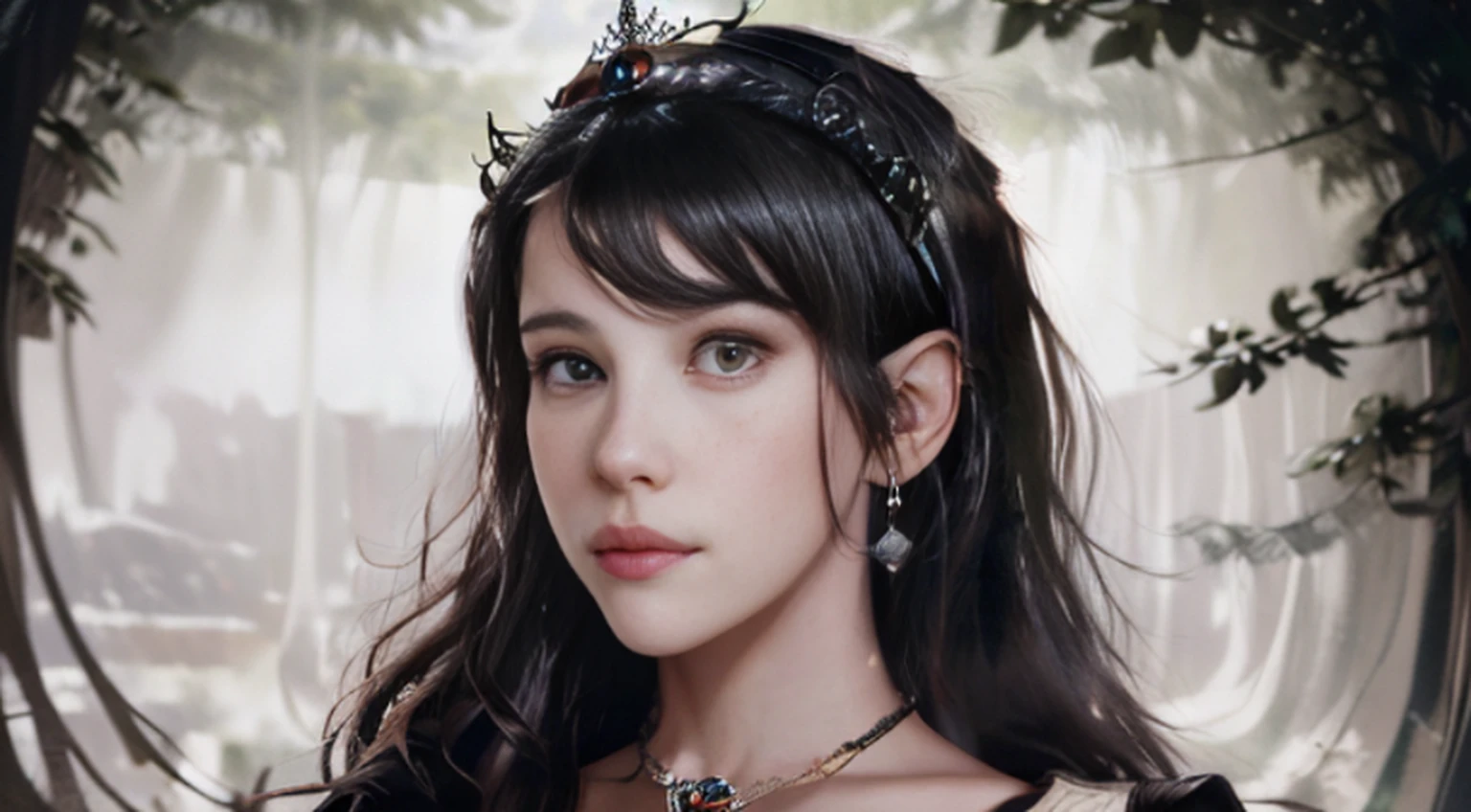 A woman with a wreath on her head and a necklace, Full body image and clothes from the Middle Ages, retrato bonito da fantasia, retrato bonito da arte da fantasia, retrato da fantasia, retrato da arte da fantasia, donzela da fantasia bonita, retrato bonito, Fantasy genre portrait, arte do retrato da fantasia, wlop intrincado, arte digital bonita, arte da fantasia bonita, donzela bonita, retrato do romantismo, ross tran 8 k, retrato muito bonito, imagem de retrato bonito