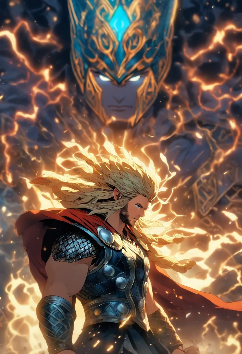 (((Ci'an))) Best quality, Ultra-high resolution, 4K detailed CG, Masterpiece,Celtic God,thunders, ,Celtic costumes,Celtic mythology, ((Celt Thor)) ,Celtic image,Aesthetics, Center on the screen