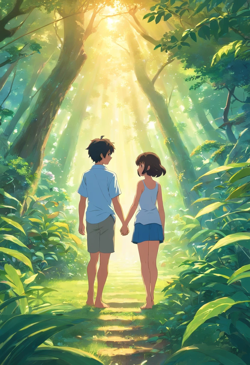 Adam and Eve in Childhood in the Garden of Eden