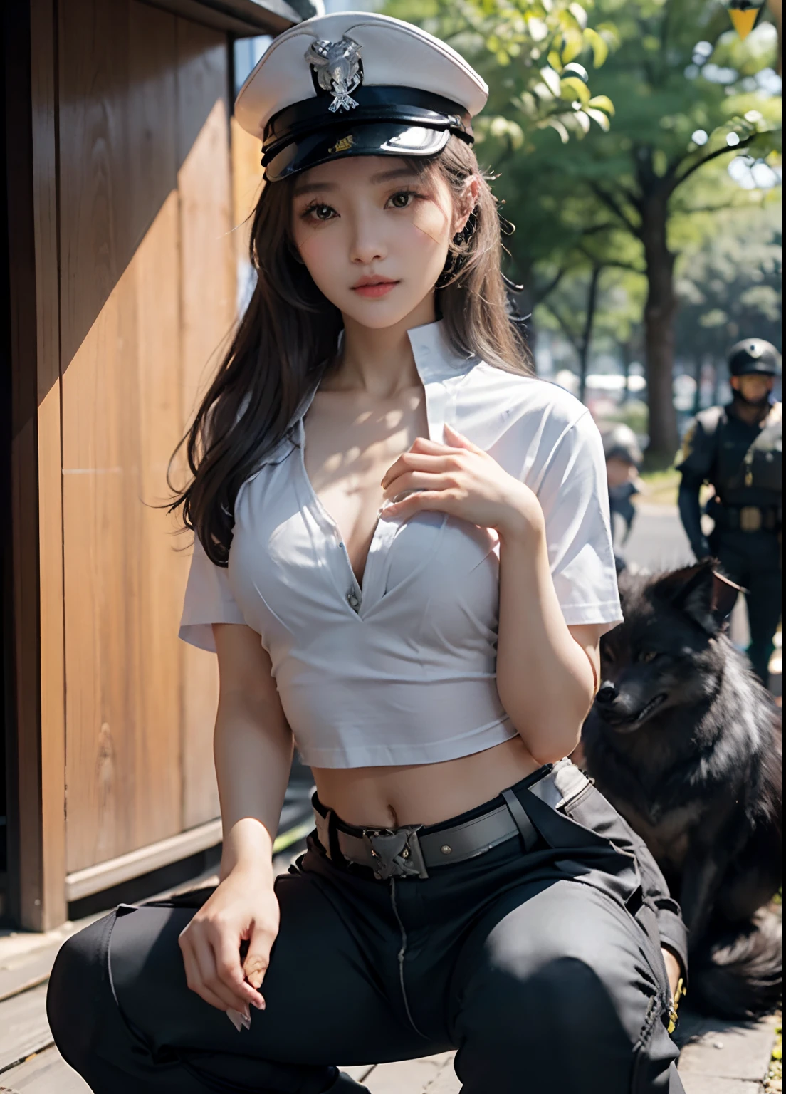Beautiful woman in the forest, Big breasts, Slim, White skin,(In front of you:1.5), smiling korean woman, Young sensual woman,Young skinny, ((Best Quality, 8K, Masterpiece: 1.8)), (happiness: 1.3), Focusing: 1.5, Perfect Body Beauty: 1.8, butt: 1.3, (Big Wave: 1.1), (Hair waves: 1.1),(Street:), Highly detailed face and skin texture, Delicate eyes, Double eyelids, Whitened skin, Long hair, (Round face: 1.5),(model poses:1.1),(Black sunglasses:1.5),(Chest opening:2.1),(Ashwolf Tactical Combat Marine Corps Pants:1.8) ,Waist belt,(Double eyelidd:1.6),(Carboy Shot),(Ashwolf Tactical Marine Corps Shirt :1.8),(Squatting position:1.3),(Marine Corps Cap:1.5),(Legs spread apart:1.5),(Pants down:1.5)Kwak,Jiyoung, Songs inspired by Tang Sin Yun Sandara, female actress from korea, jaeyeon nam, Lee Ji-eun, -silver(-silver(-silver(silver))), Korean Woman, Normal number (Normal number (Sangsoo Jeong))))), heonhwa choe, beautiful south korean woman, Ecliptic-