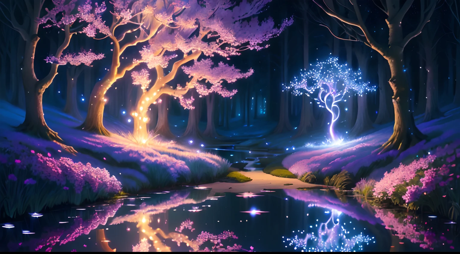 best quality,4k,8k,highres,masterpiece:1.2,ultra-detailed,realistic,photorealistic:1.37,fairy tale stepping of a spring in blue at night,enchanted forest,glowing fireflies,twinkling stars,moonlit sky,faint moonbeam,ethereal creatures,dream-like atmosphere,sparkling water reflection,soft pastel colors,magical ambiance,whimsical fantasy,peaceful silence,surreal beauty,enchanted pathway,hidden treasures,mystical charm,dancing shadows of trees,glistening dew on petals,serene tranquility,magical glow from the spring,an air of mystery,enchanted stillness,timeless wonder,glowing mushrooms,whispering leaves,moonlight filtering through branches,tranquil moonlit pond,sparkling fairy dust,floating will-o'-wisps,sparkling gemstones,enchanted whispers of nature,delicate flower blossoms,spellbinding enchantment,dreamy moonlit meadow,ethereal dreamland.