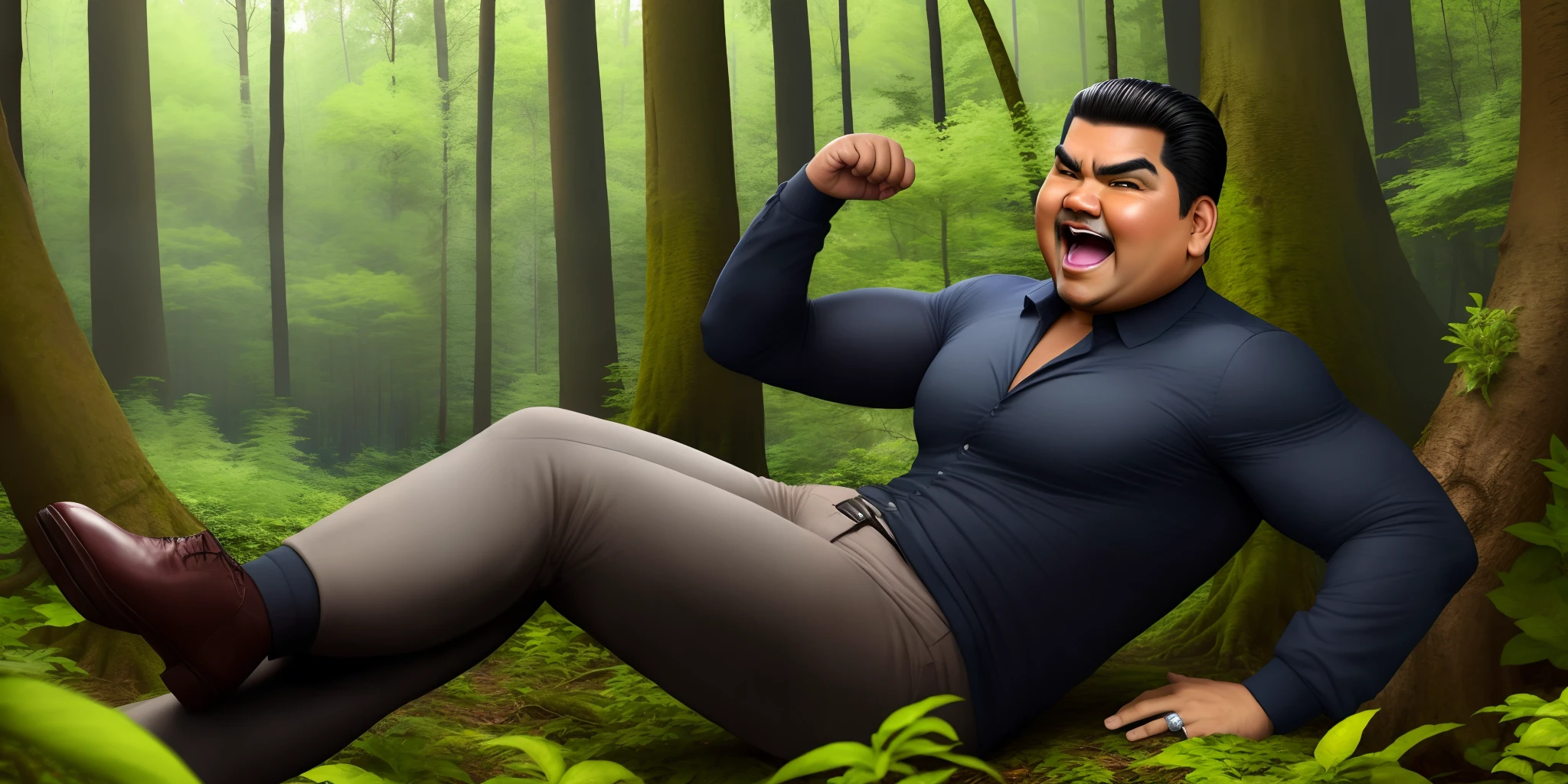 hyper realistic George lopez in the Forest