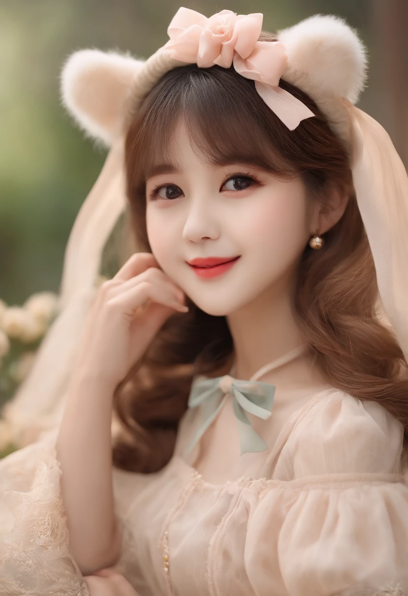 big eye: maior、Blinking eyes accentuate cuteness。

Round shape:Round faces and body shapes choose adorability。

tiny body:Short stature and petite body create cuteness。

tender: Color: Bright soft shades、Pastel colors, in particular, accentuate cuteness。

Outwardly characteristic: that the chin and ears are facing outward,、It can give a cute impression。

fluffly：If the fur or hair is fluffy and pleasant to the touch、Adds cuteness。

a smile: A bright and happy smile、It is important to express cuteness。

Accessories and outfits: Cute characters、bow ribbon、Hats、You can wear accessories and outfits such as dresses。