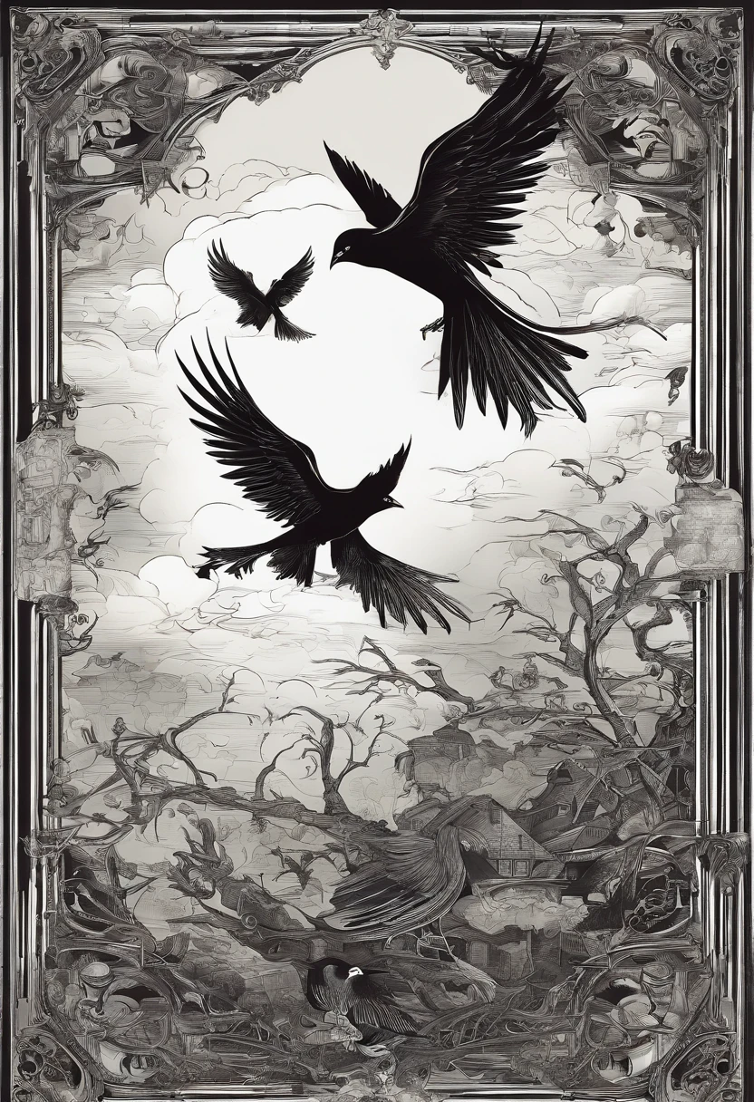 Birds in flight,Free clouds