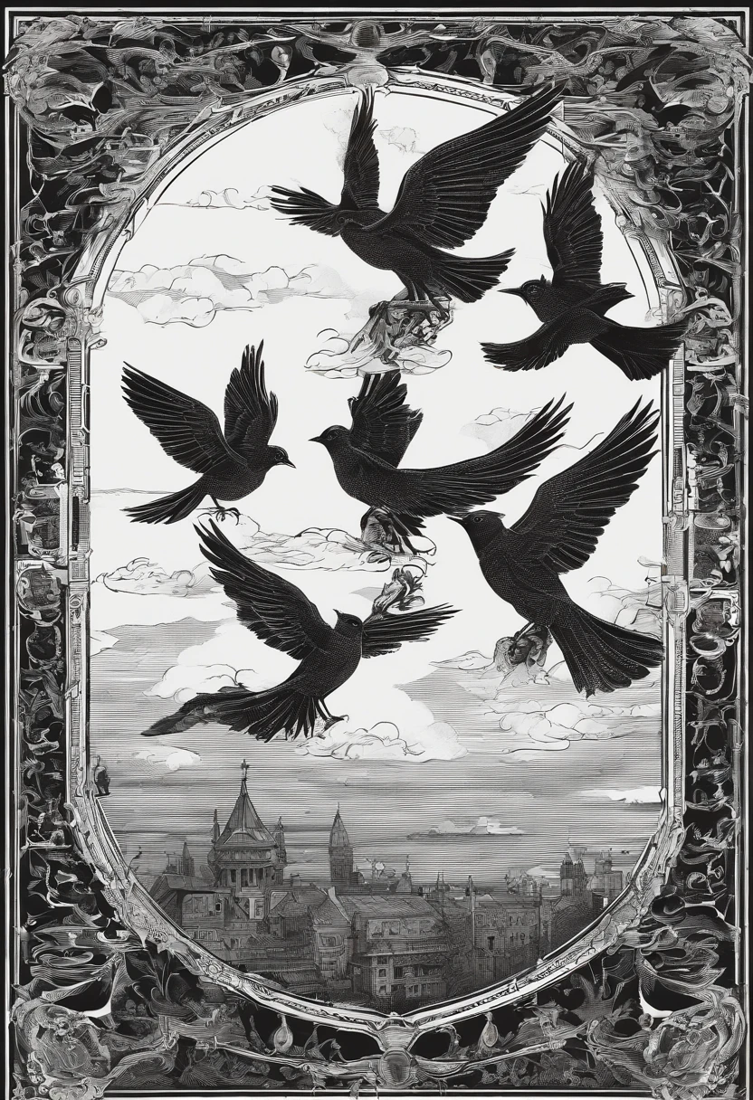 Birds in flight,Free clouds