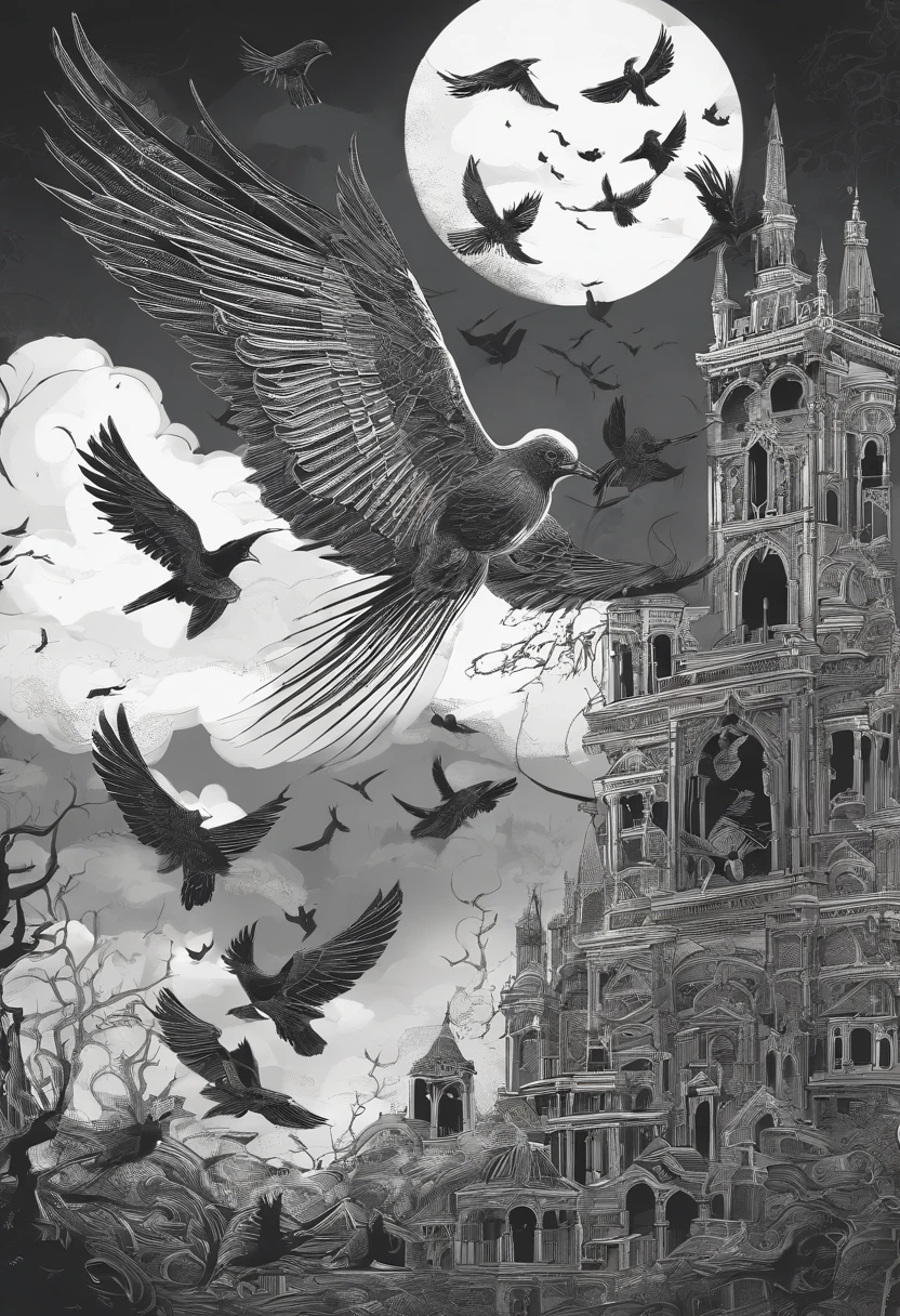 Birds in flight,Free clouds