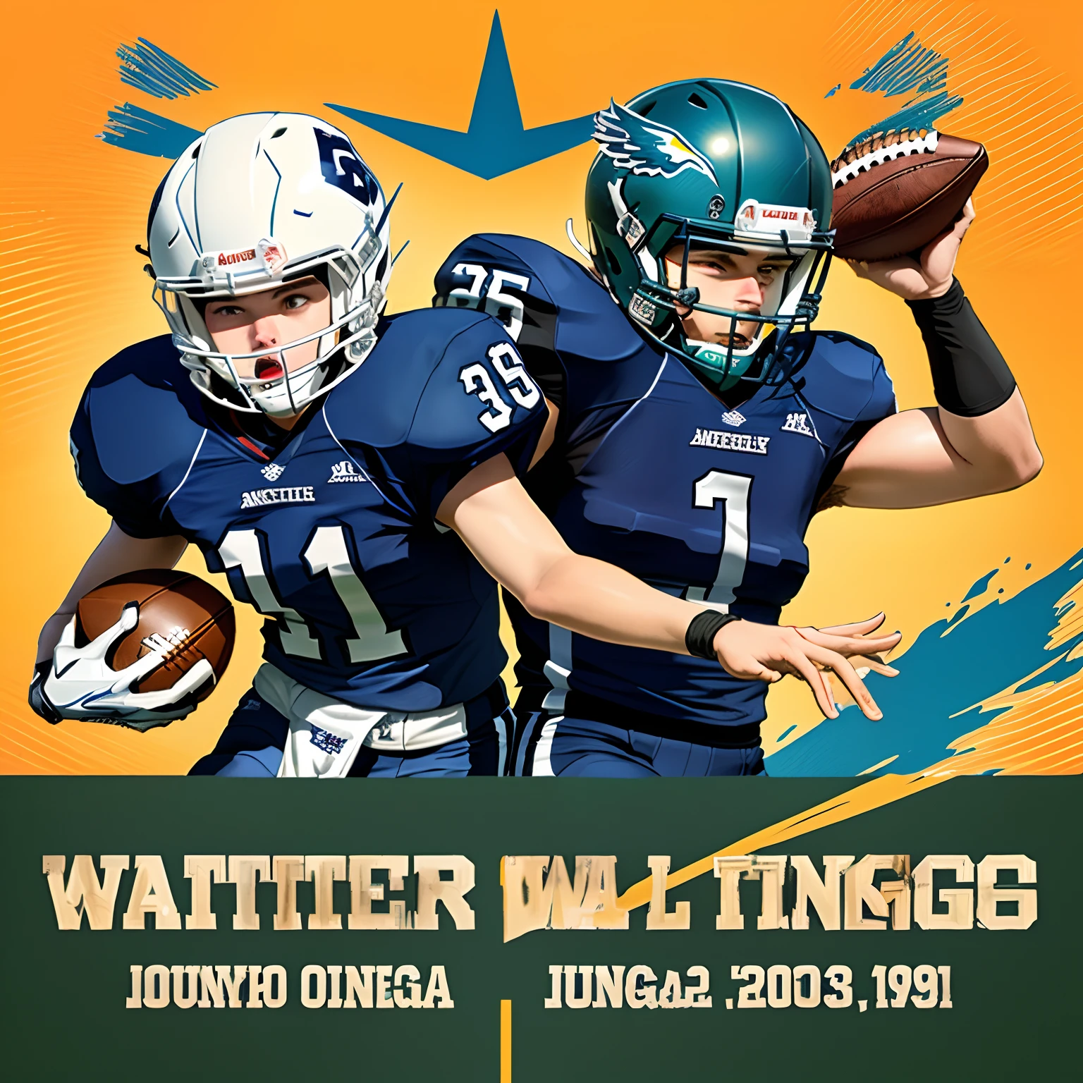 Waterville eagles vs onadoga tigers football game graphic