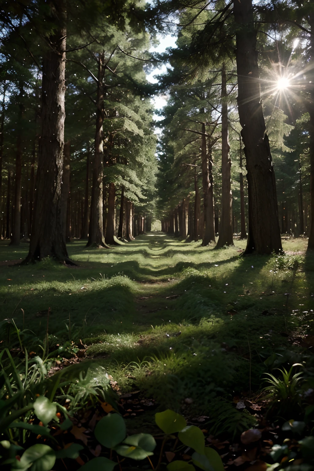 a magical forest in perspective