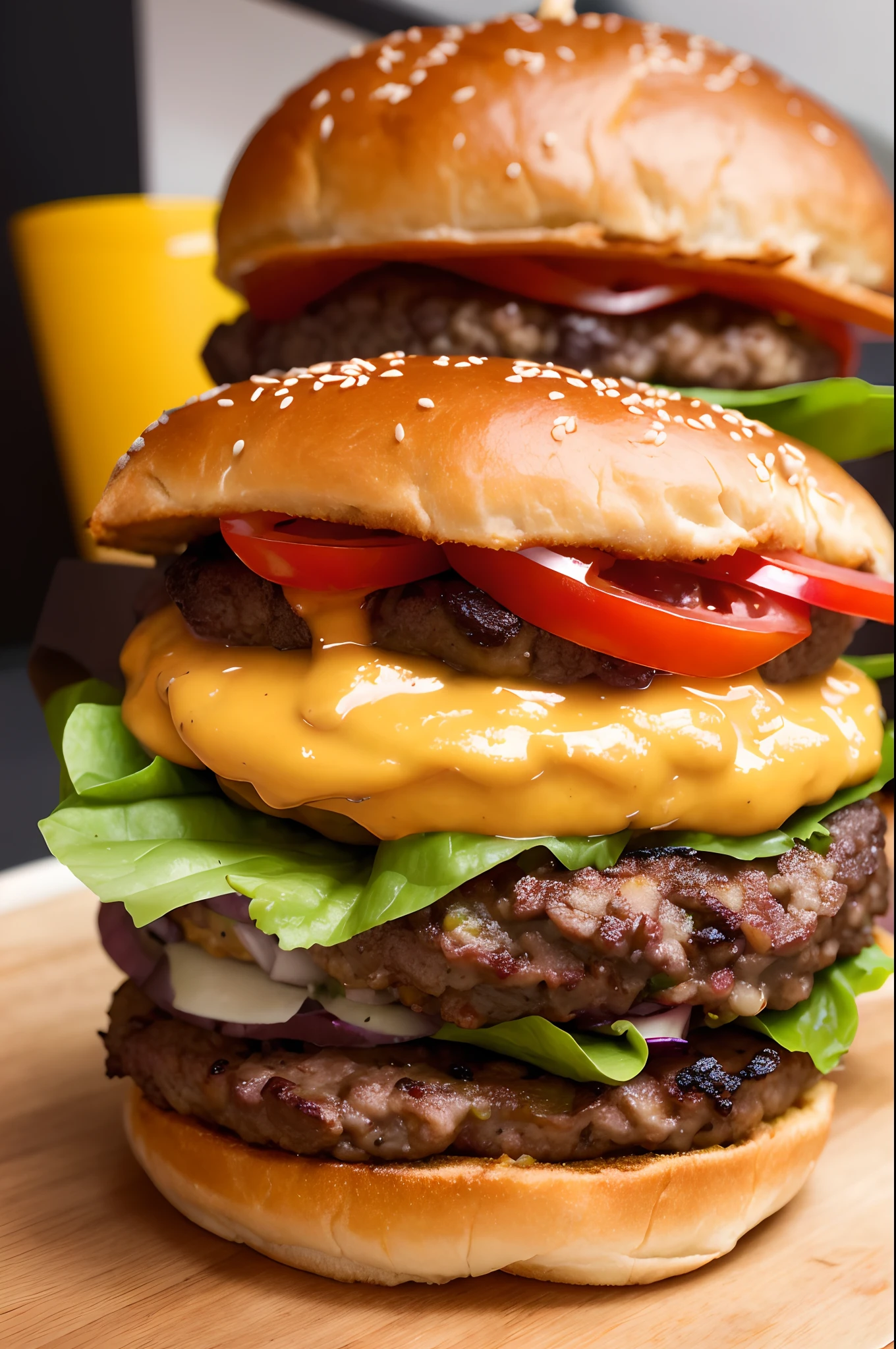 Delicious and juicy burger, Mouth-watering