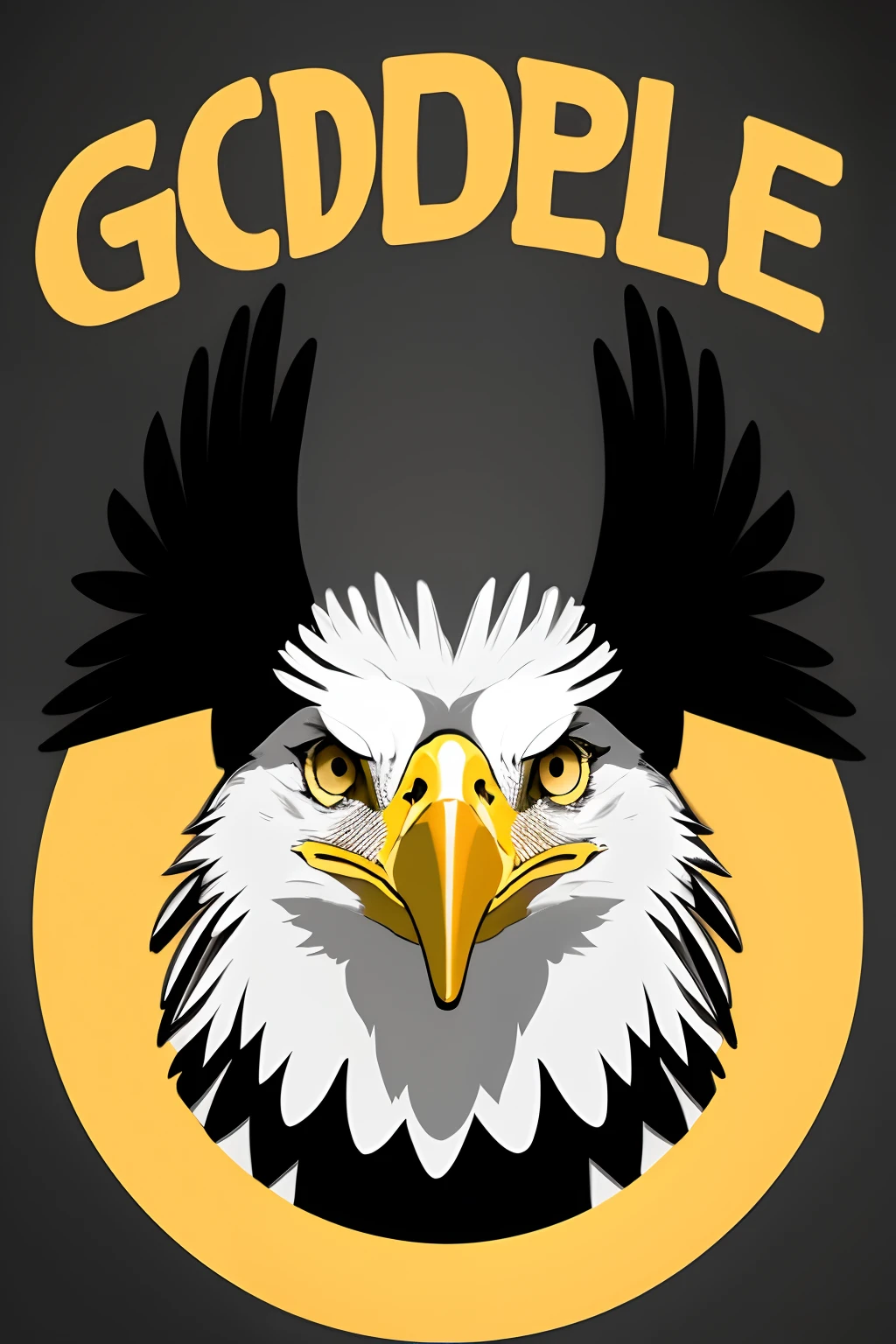 Simple golden face eagle logo