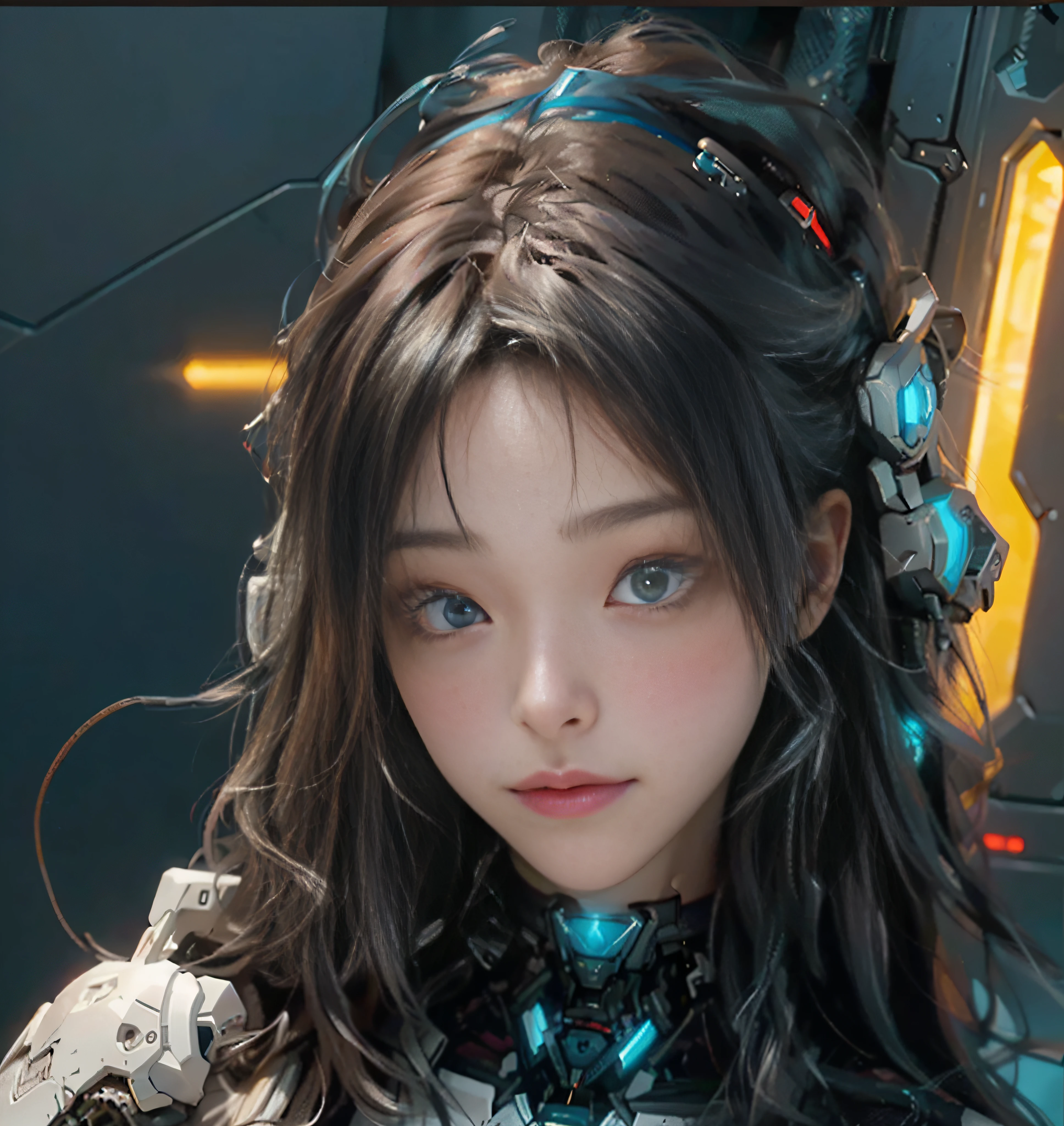 ((best qualtiy)), ((tmasterpiece)), (the detail:1.4), 。.。.3D, A beautiful cyberpunk female image,hdr(HighDynamicRange),Ray traching,NVIDIA RTX,Hyper-Resolution,Unreal 5,Subsurface scattering、PBR Texture、post-proces、Anisotropy Filtering、depth of fields、maximum definition and sharpness、Many-Layer Textures、Albedo e mapas Speculares、Surface coloring、Accurate simulation of light-material interactions、perfectly proportions、rendering by octane、Two-colored light、largeaperture、Low ISO、White balance、the rule of thirds、8K raw data、Cyberpunk sci-fi style,Black and white dominant color clothing,Blue luminous decoration,Hair strands are well-defined and clear