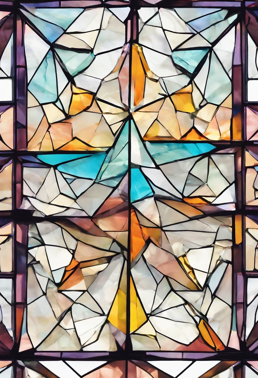 stained glass (High transparency. real(Thin, delicate, high quality, clear, vivid, high transparency.shine. A mess)collection of broken glass。Let's do this)Halloween party.、。Trick art.。dim night。telescope lens