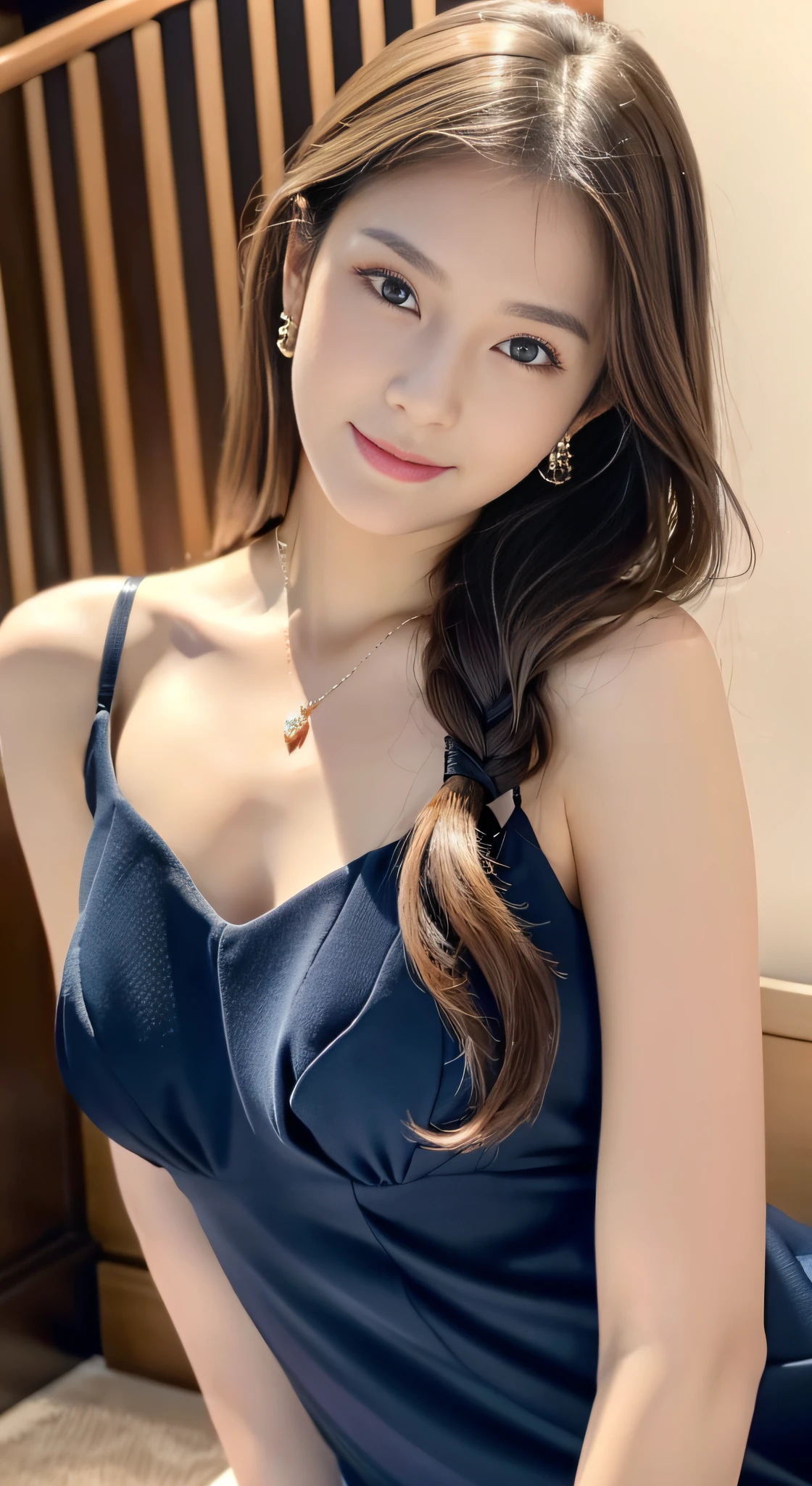 （32K,very high res, high detailing, highly accurate,Pretty Girl 1：1.5）,Raw photo & realistic atmosphere,beautiful dark blue eyes,Detailed mouth,Glossy lips,Detailed eyebrows,Soft white skin that shines with every detail,,Eyes drawn in detail、Very beautiful eyes with azure eyes,Detailed lips、Very beautiful face,Very well-formed face、Lifelike face,shiny beautiful lips,Beautiful eyebrows,Infinite reality,Best design,（Insanely cute Japan ************,Beautifully shaped breasts,Very cute beautiful girl,***********,Healthy body,Outstanding style：1.5）,Best Natural Makeup,Japanese ido,Korean Idols,Young sensual idol,Moist eyes,Dark Beautiful Deep Eyes,Beautiful butt,beauty legs：1.3),超A high resolution、Natural and realistic face,Pure eyes are too cute,(((photorealisim,Photograph the whole body))),Reality Live Action,（Fashionable, luxurious and voluminous earrings,a necklace,A bracelet,gyuru,Glossy nail art,Gorgeous Party Long Dresses,Luxury Gorgeous Court,White G Strength,high-heels,hairaccessories,Calm and fashionable girl,Shiny brown hair,Fancy Hair Arrangements for Party,独奏,Lori,little smiling,full body Esbian,Show full-body fashion,Red carpet, A gorgeous long dress that you won't forget once you see it,The only beauty,Cute 15 year old girl,Very cute 15 year old girl：1.7）,Night in Roppongi