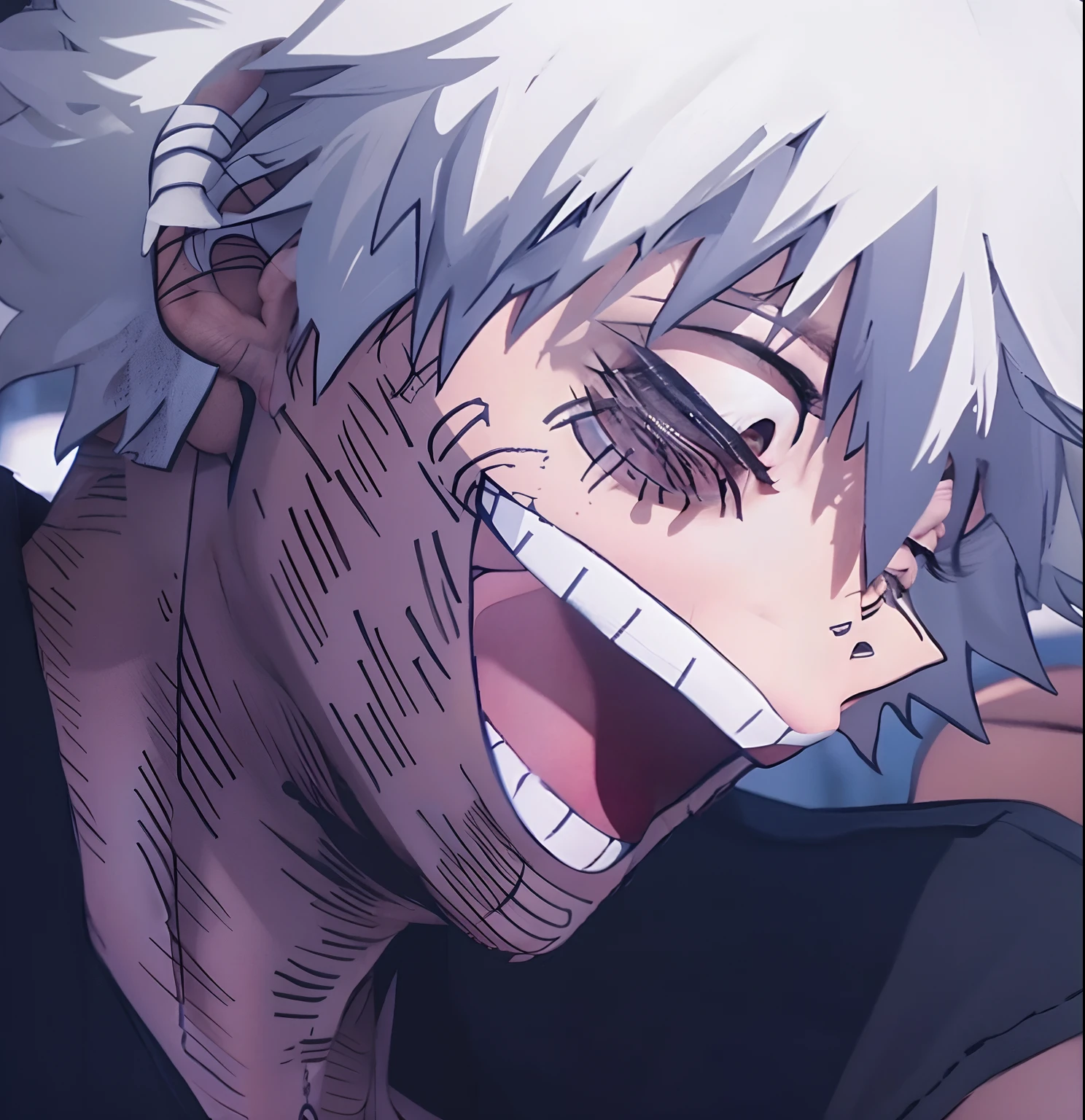 masterpiece, best quality, evangelion kaworu nagisa, kaworu nagisa, 1boy, nsfw, red eyes, seductive, hot, bukkake, face covered in white fluids, blowjob, thick white fluids on face, smegma, surrounded by black dicks, gangbang, cum dumpster, rape, black dick, blacked, gangrape